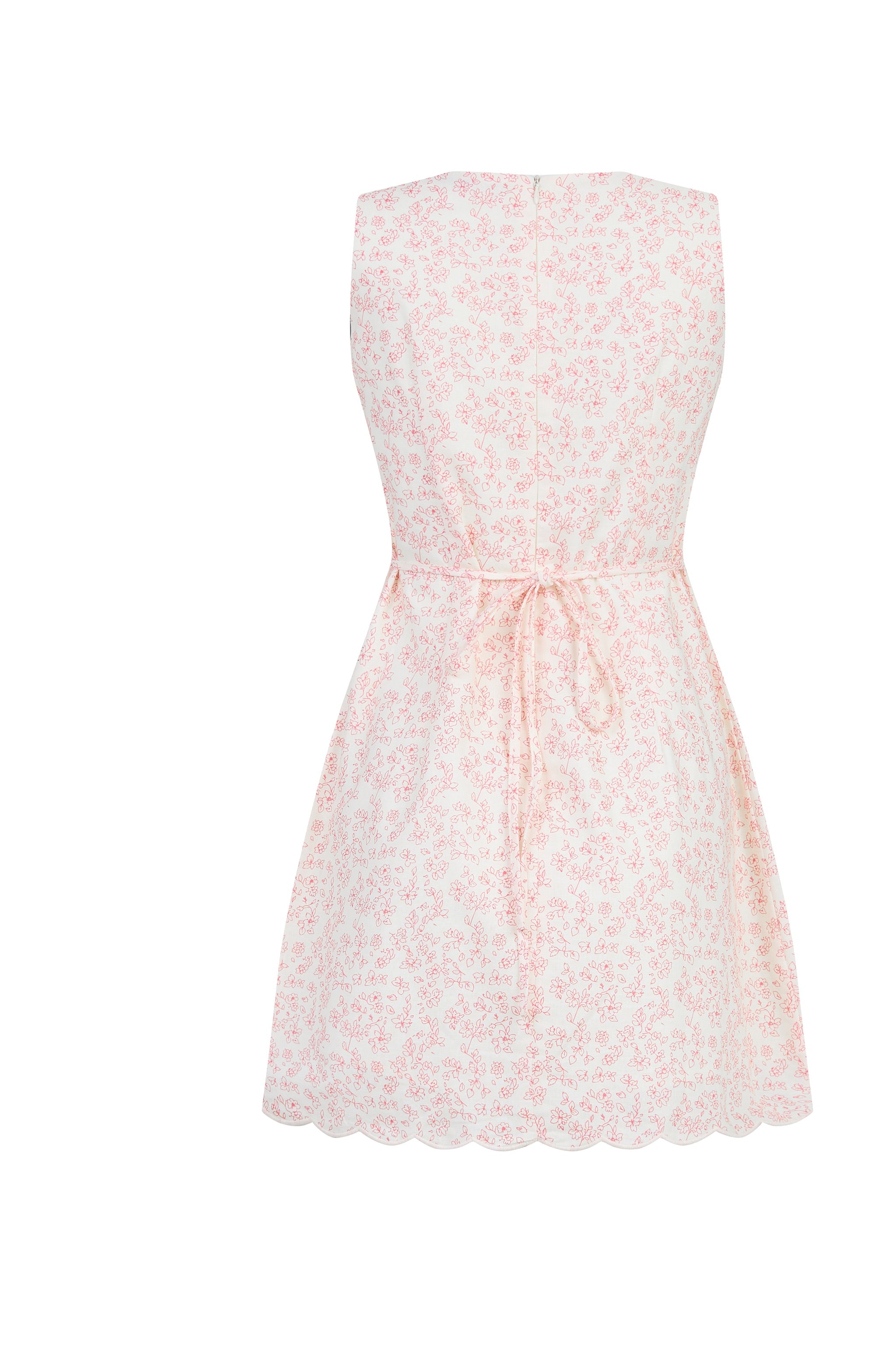 Blossom V-neck Floral Padded Mini Dress in Petals At Ease (Red)