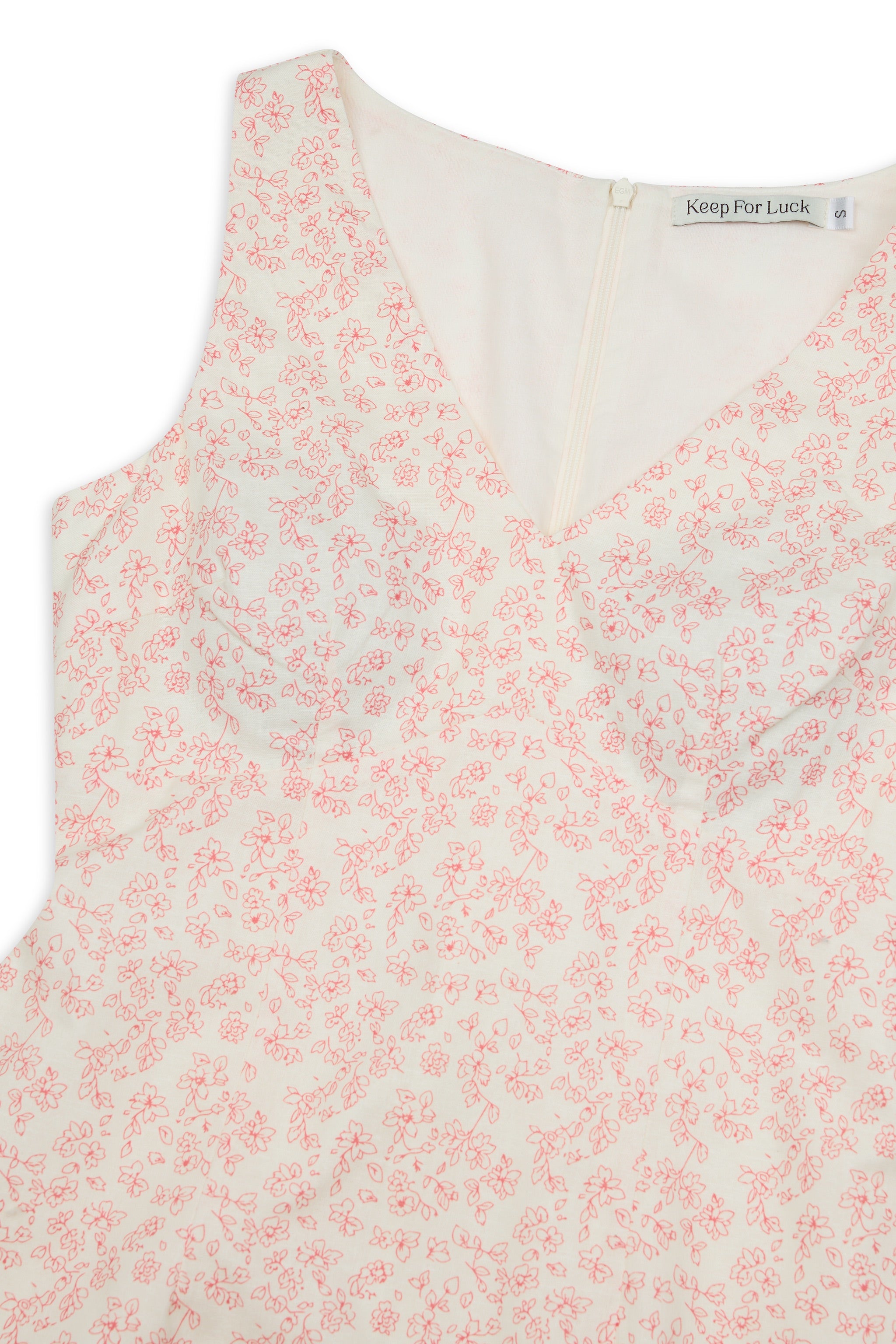 Blossom V-neck Floral Padded Mini Dress in Petals At Ease (Red)