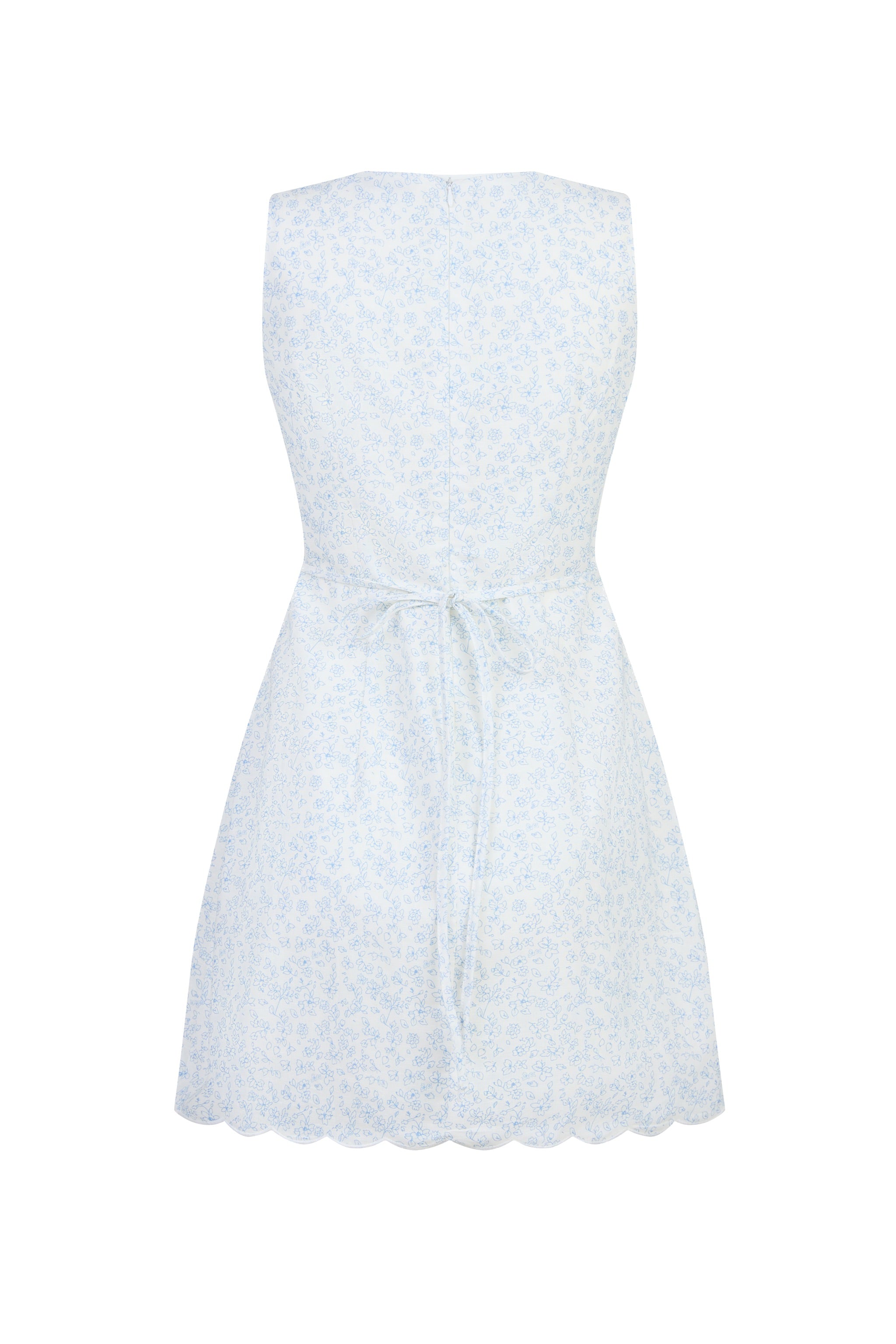 Blossom V-neck Floral Padded Mini Dress in Petals At Ease (Blue)