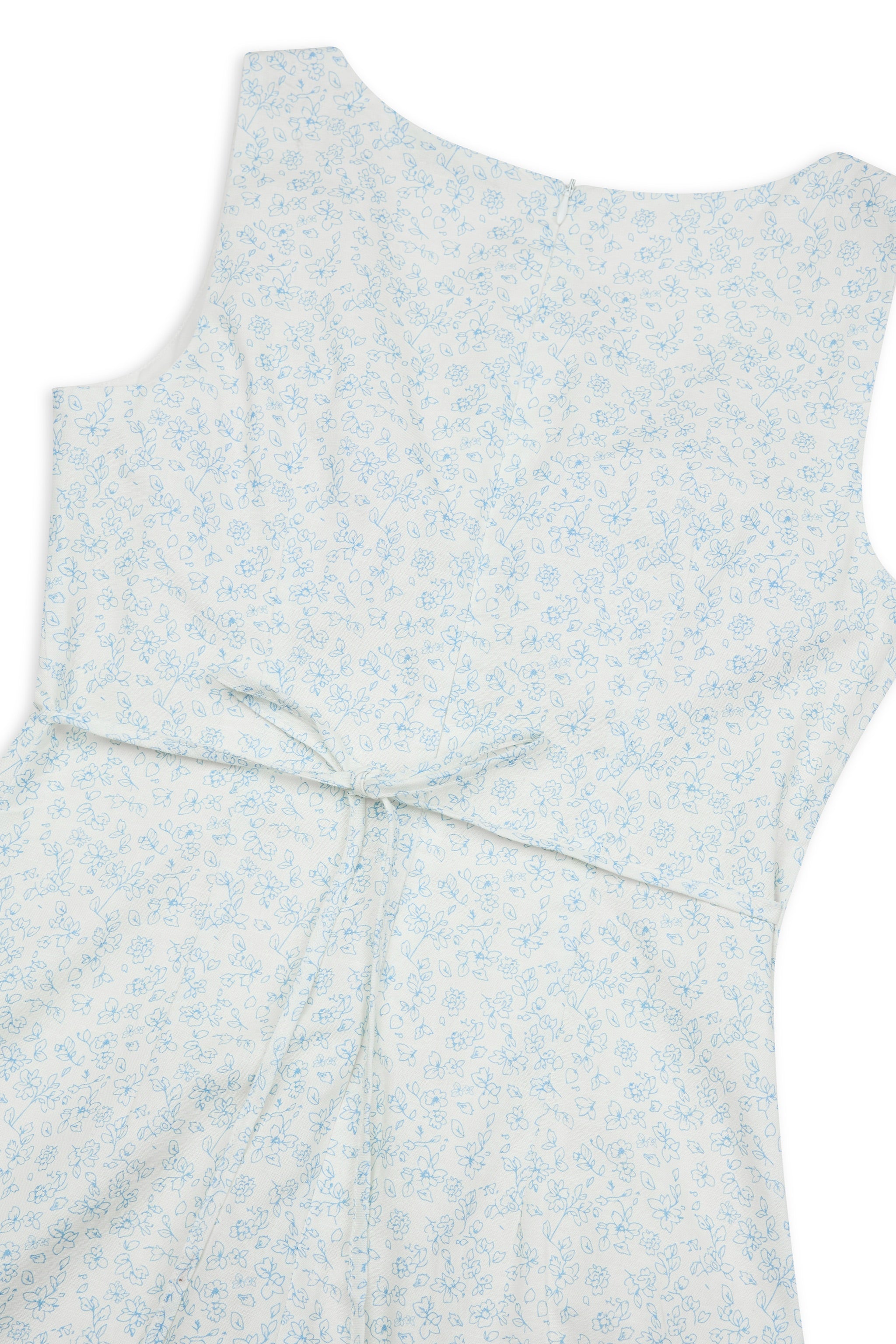 Blossom V-neck Floral Padded Mini Dress in Petals At Ease (Blue)