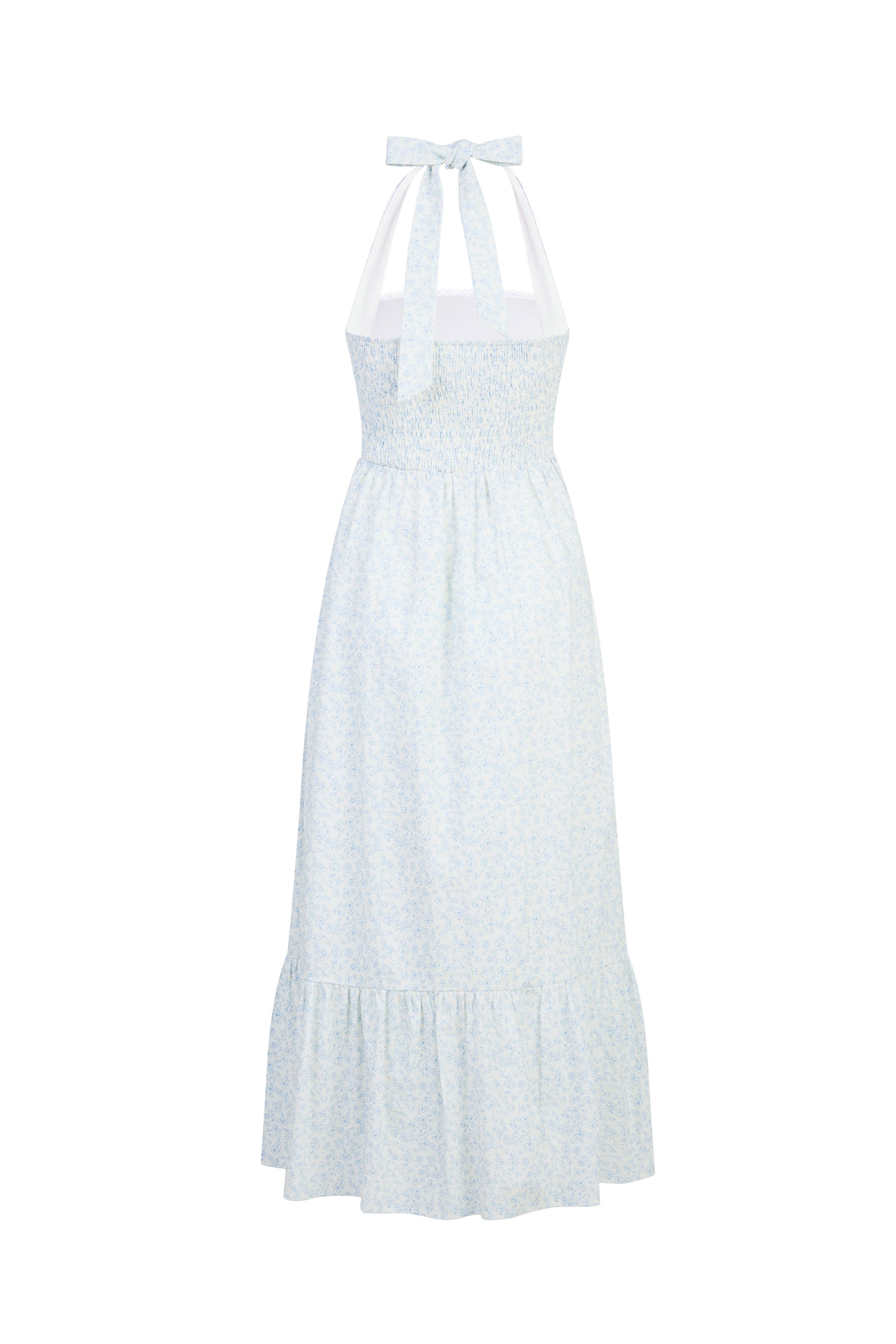 Girl Crush Halter Floral Padded Maxi Dress in Petals At Ease (Blue)