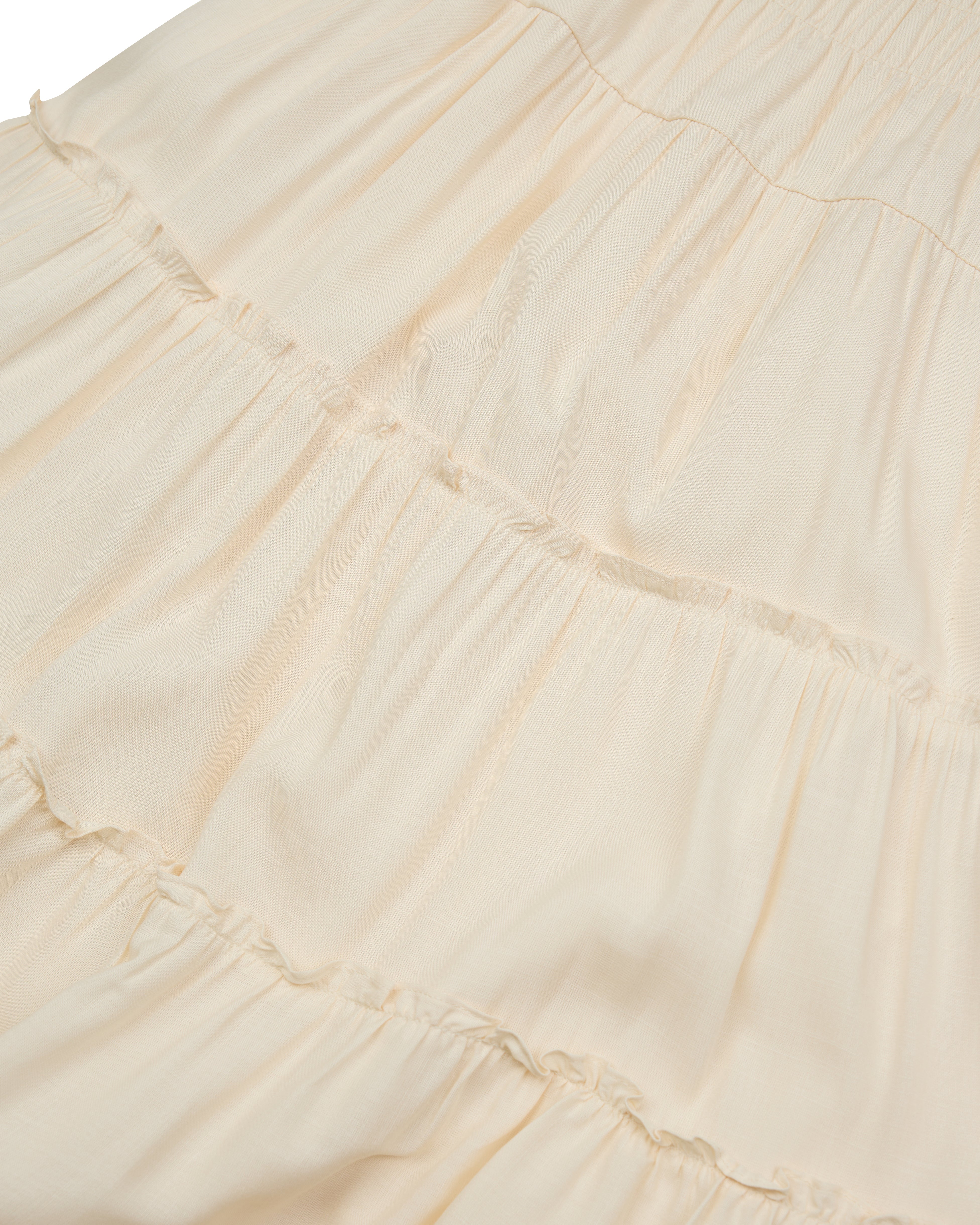 Sunday Stroll Smocked Linen Midi Dress in Cream