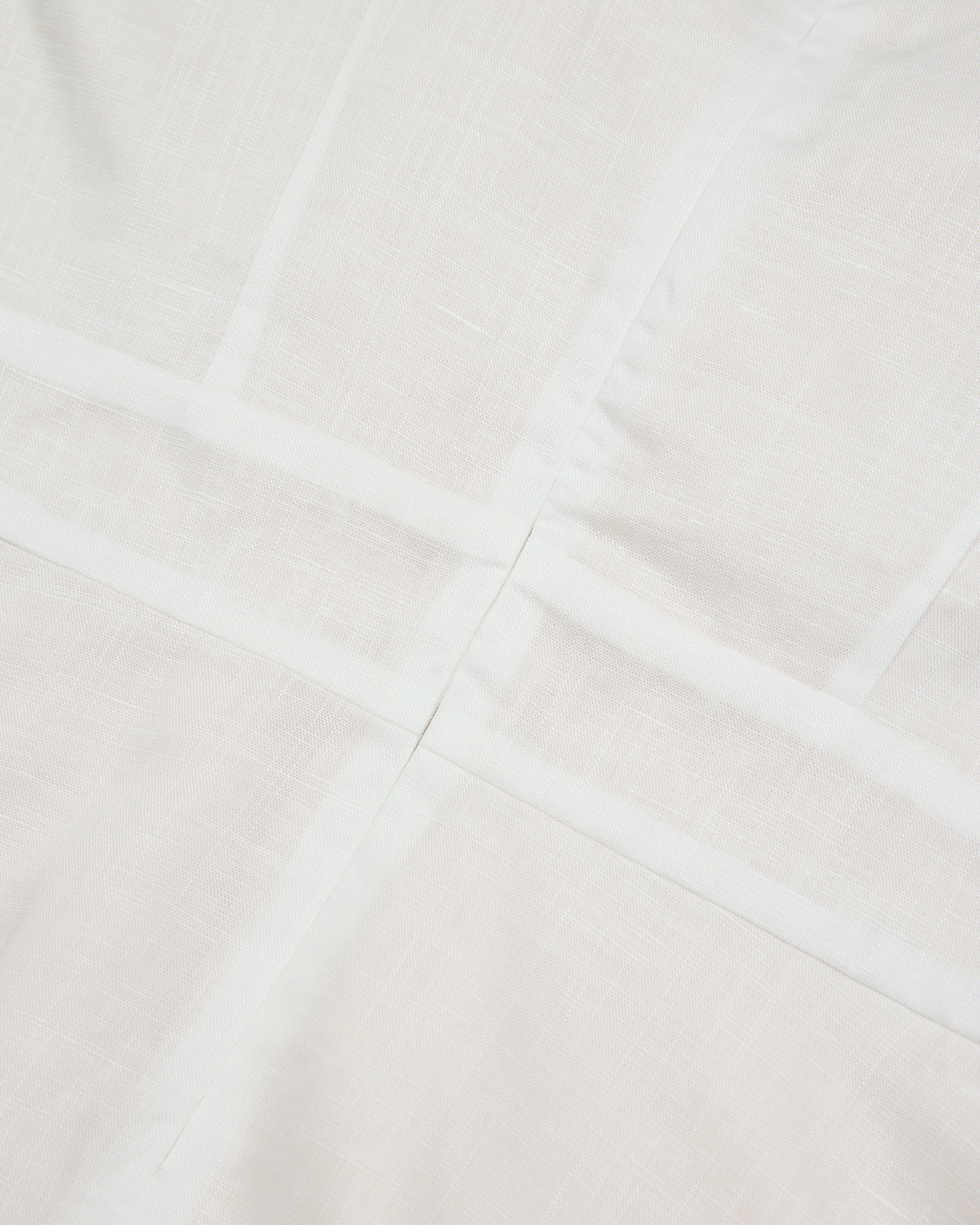 Full House Tied Collar Linen Padded Top in Ivory