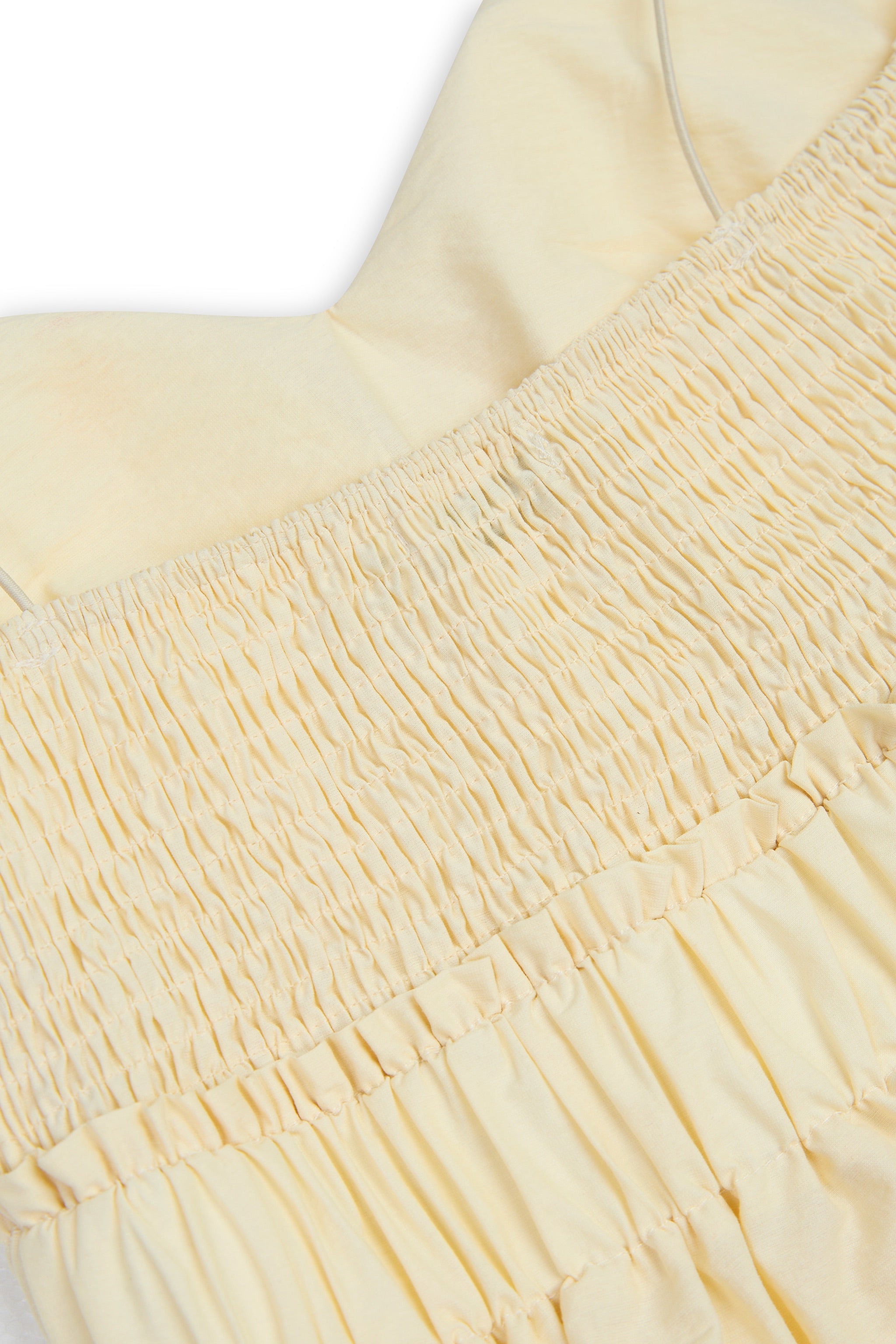 Poppy V-neck Padded Peplum Top in Yellow Creme