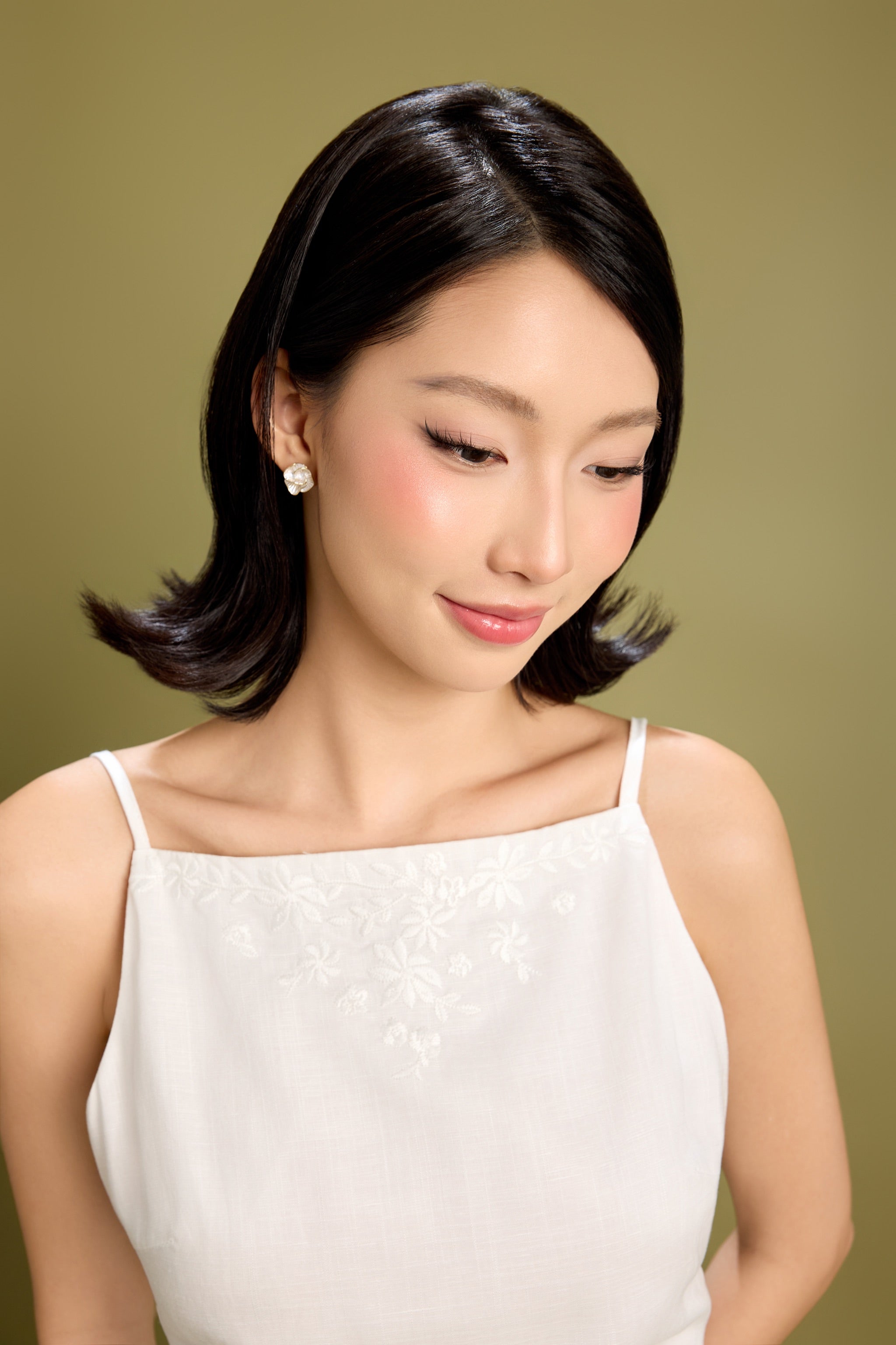 Keepsake Floral Embroidered Linen Top in Ivory