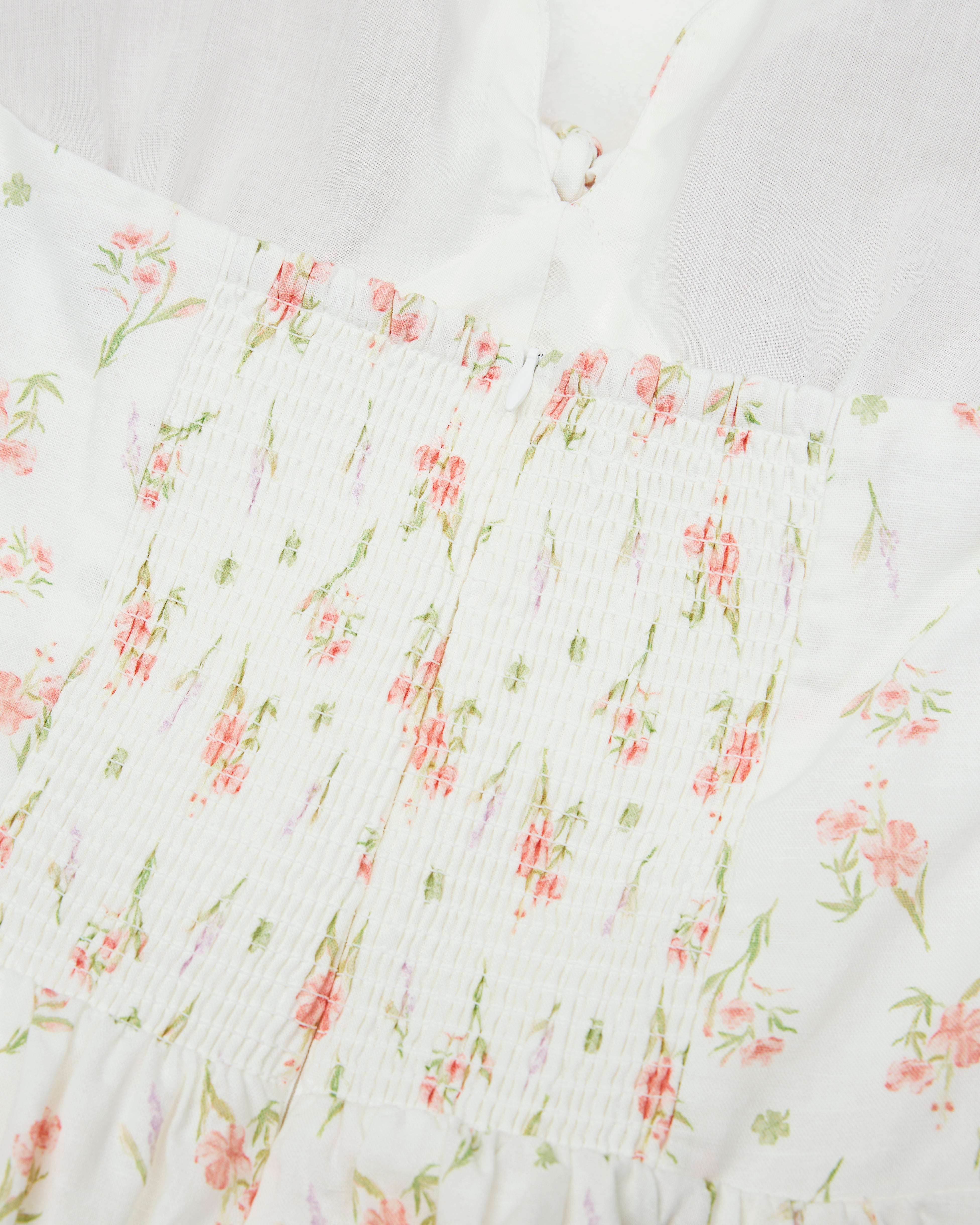 Broadway Scallop Halter Maxi Padded Dress in Lucky Bloom (Cream)