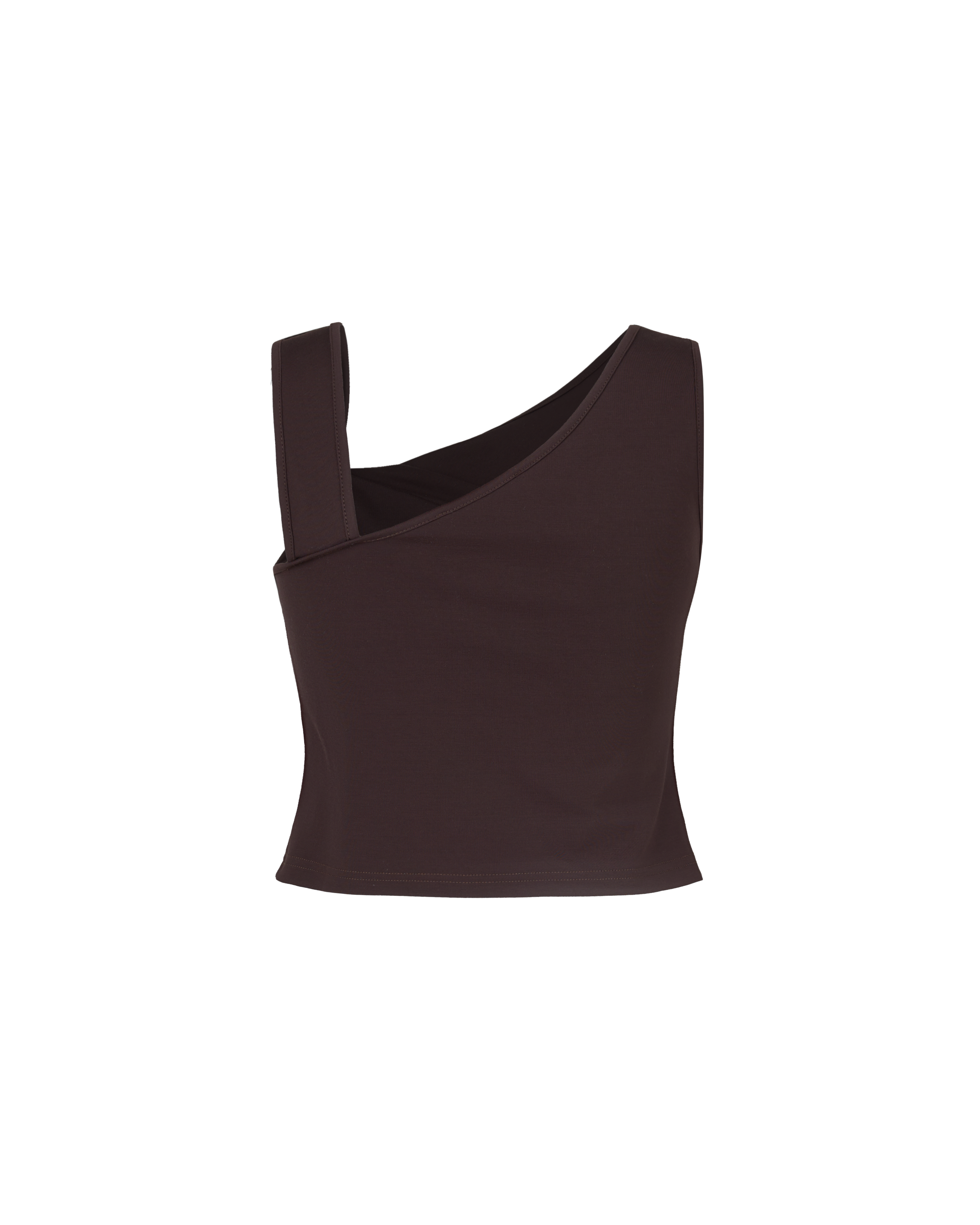 Knot So Simple Asymmetrical Crop Top in Espresso