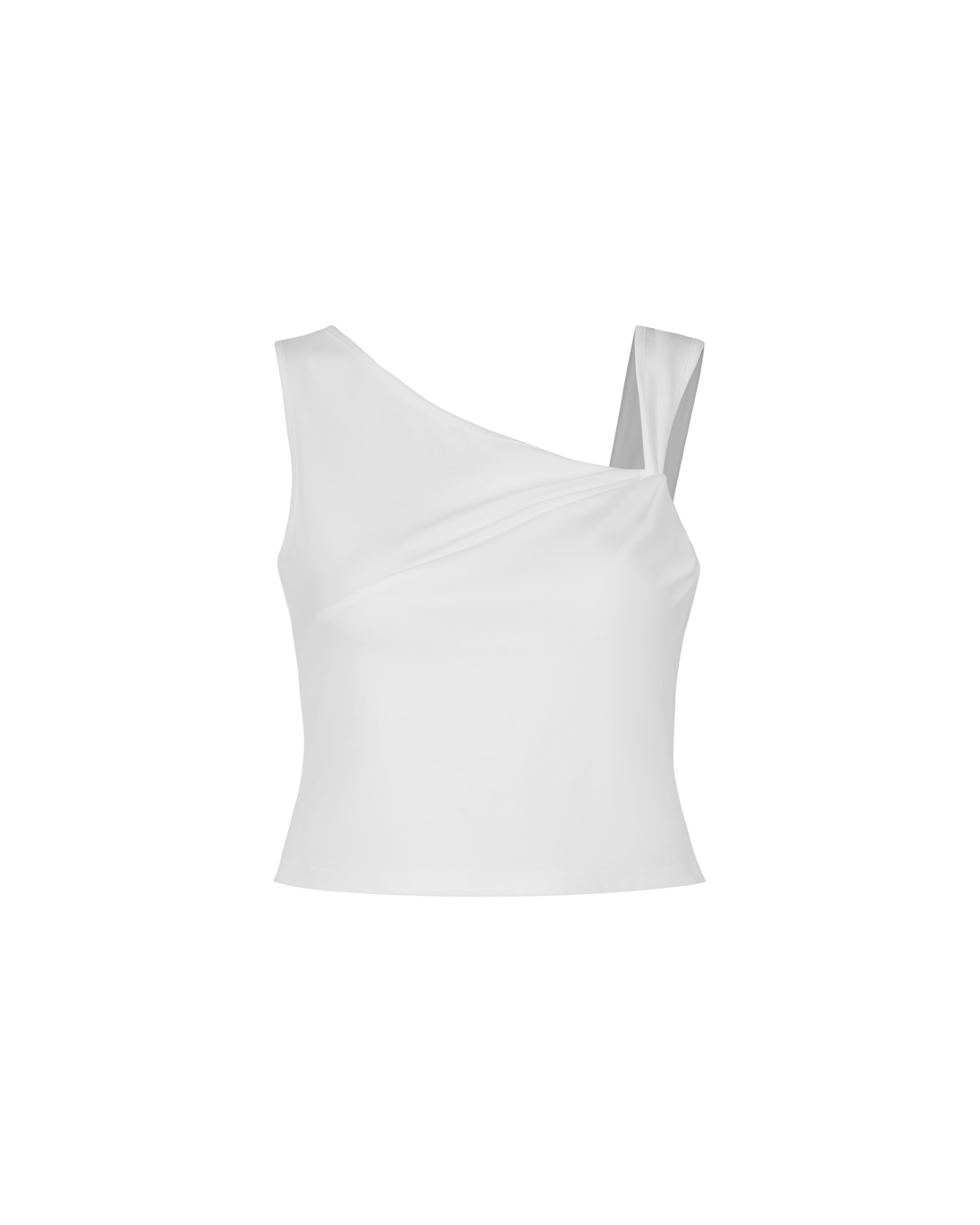Knot So Simple Asymmetrical Crop Top in White