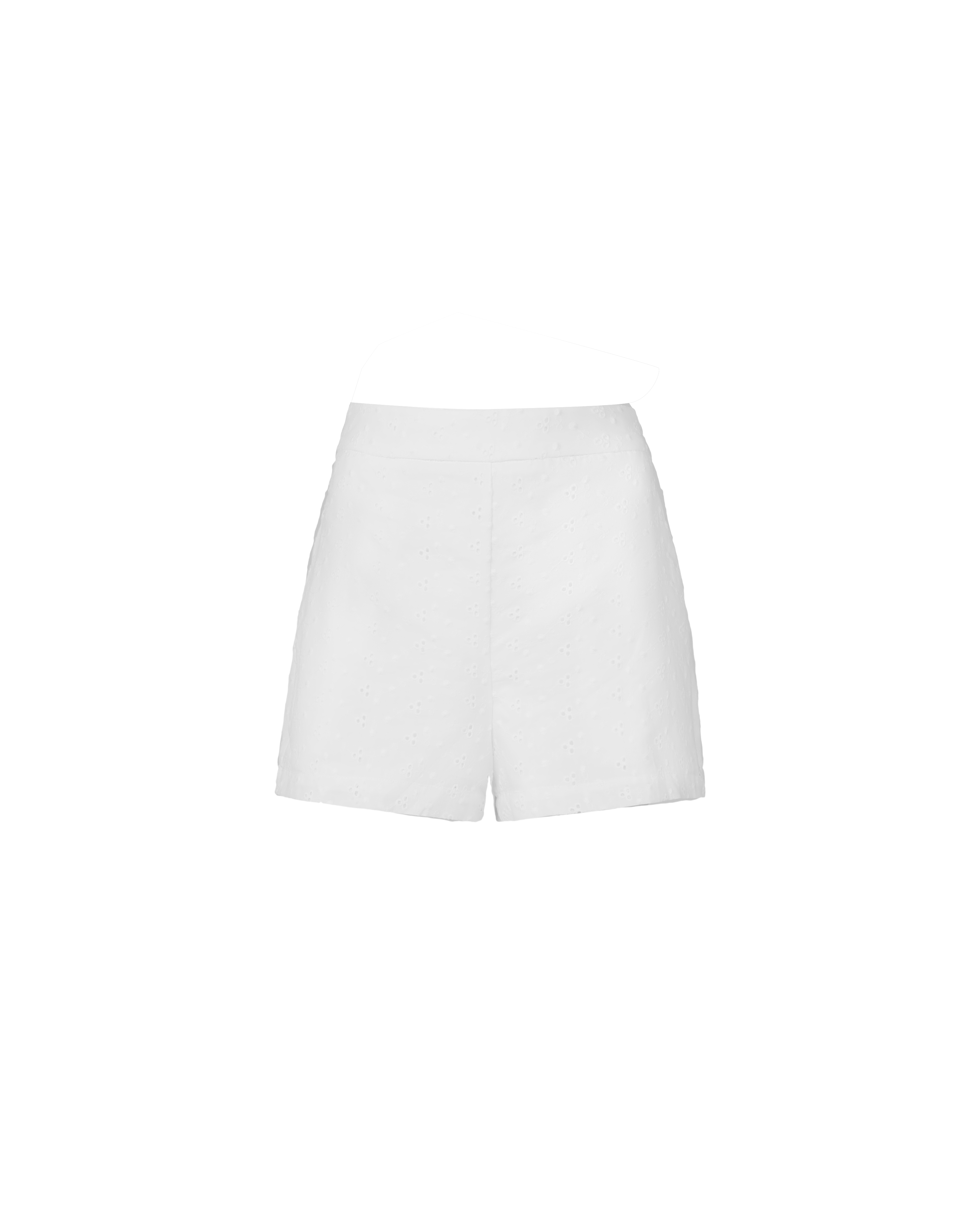 Short Notice Eyelet A-Line Shorts in White