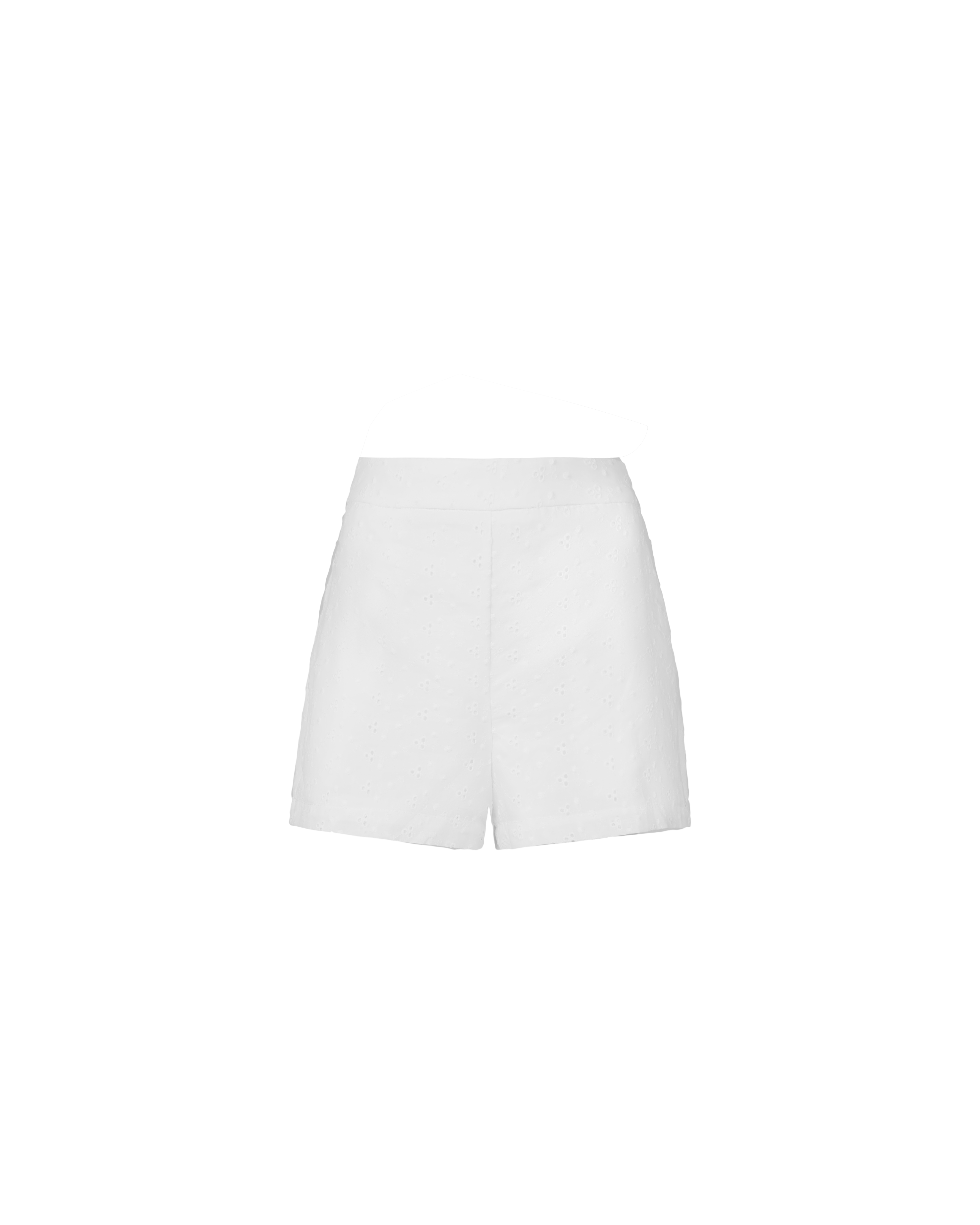 Short Notice Eyelet A-Line Shorts in White