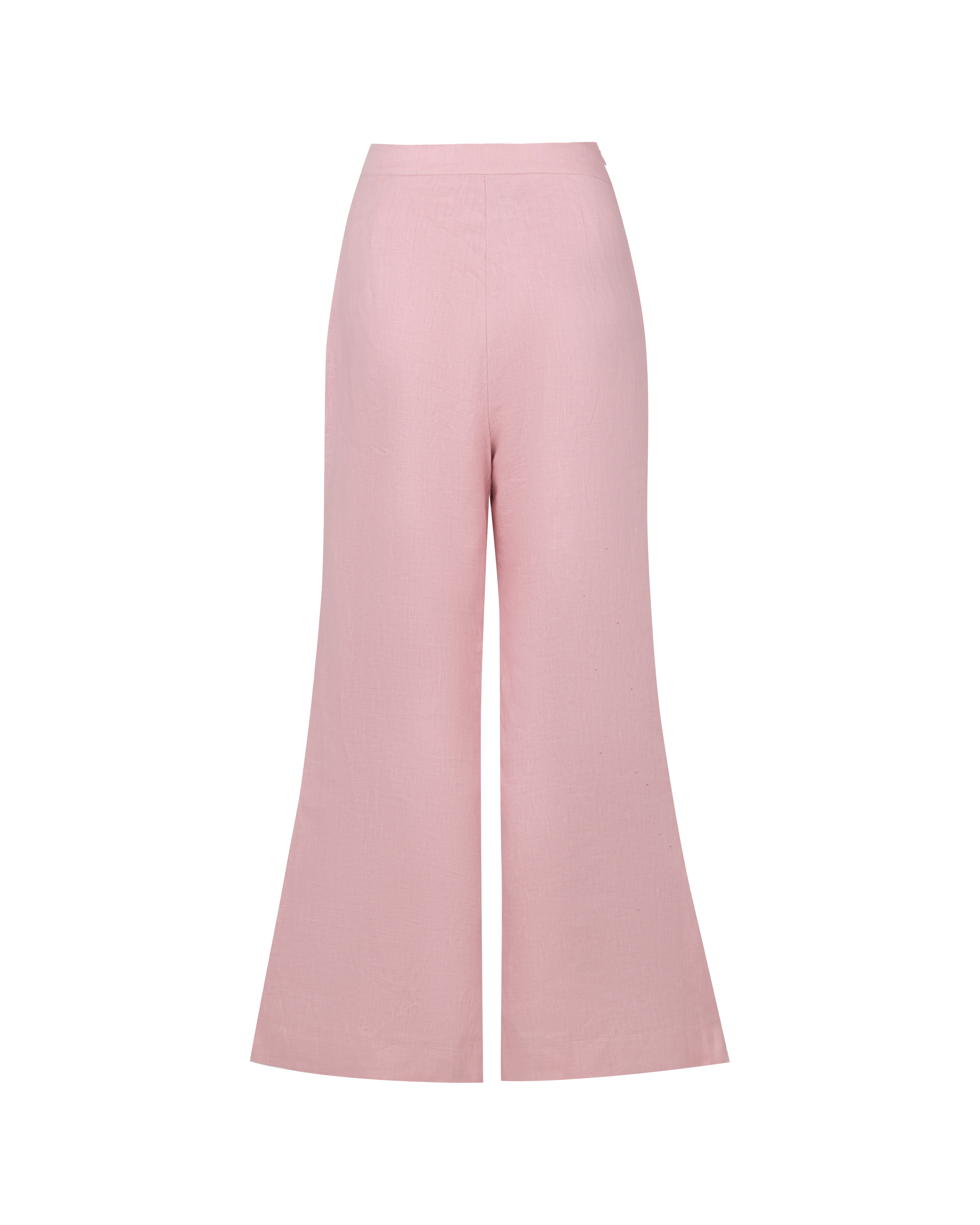 Go with the Flare Linen Pants in Rose Pink