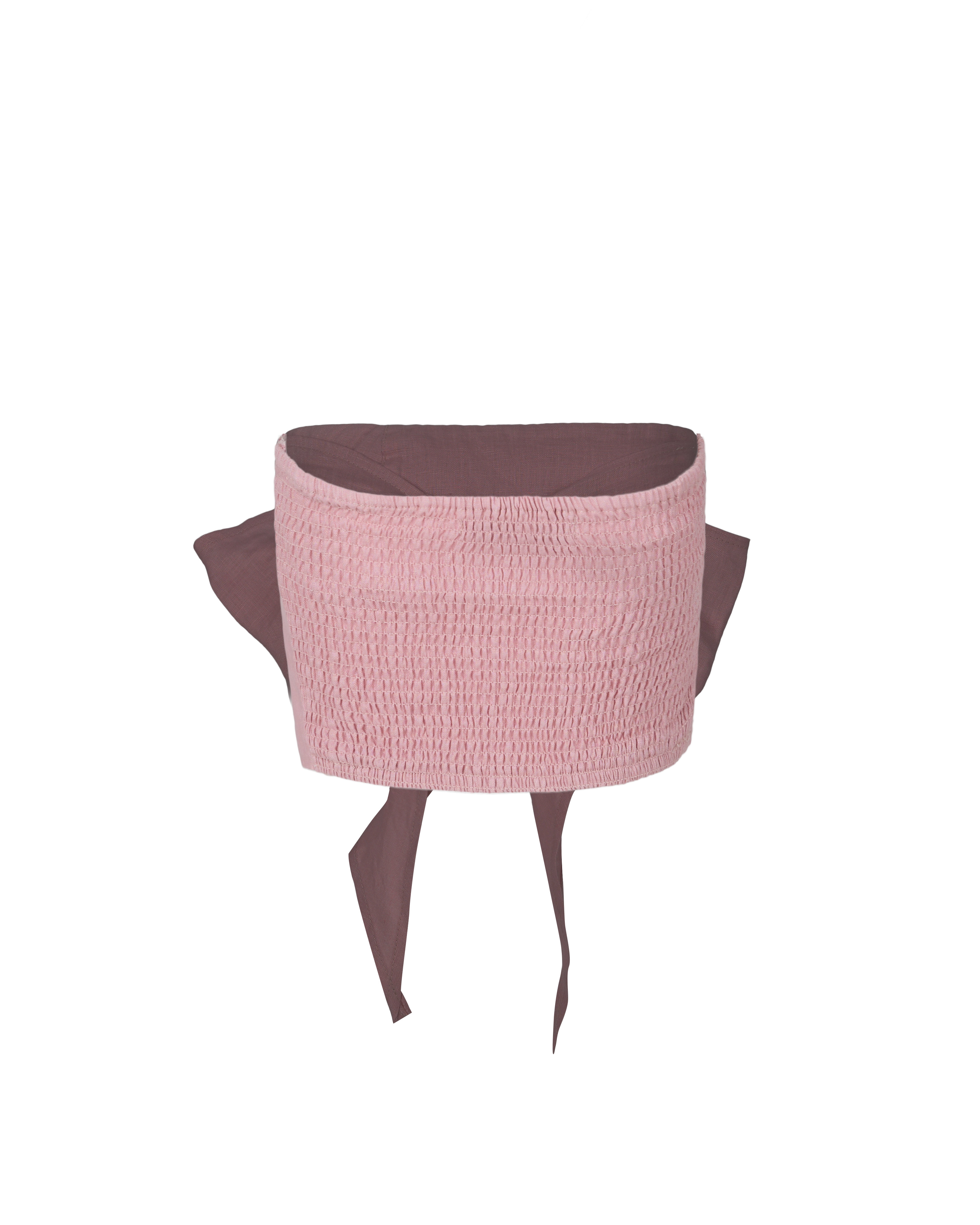 All Tied Up Multi-way Linen Smocked Top in Rose Pink