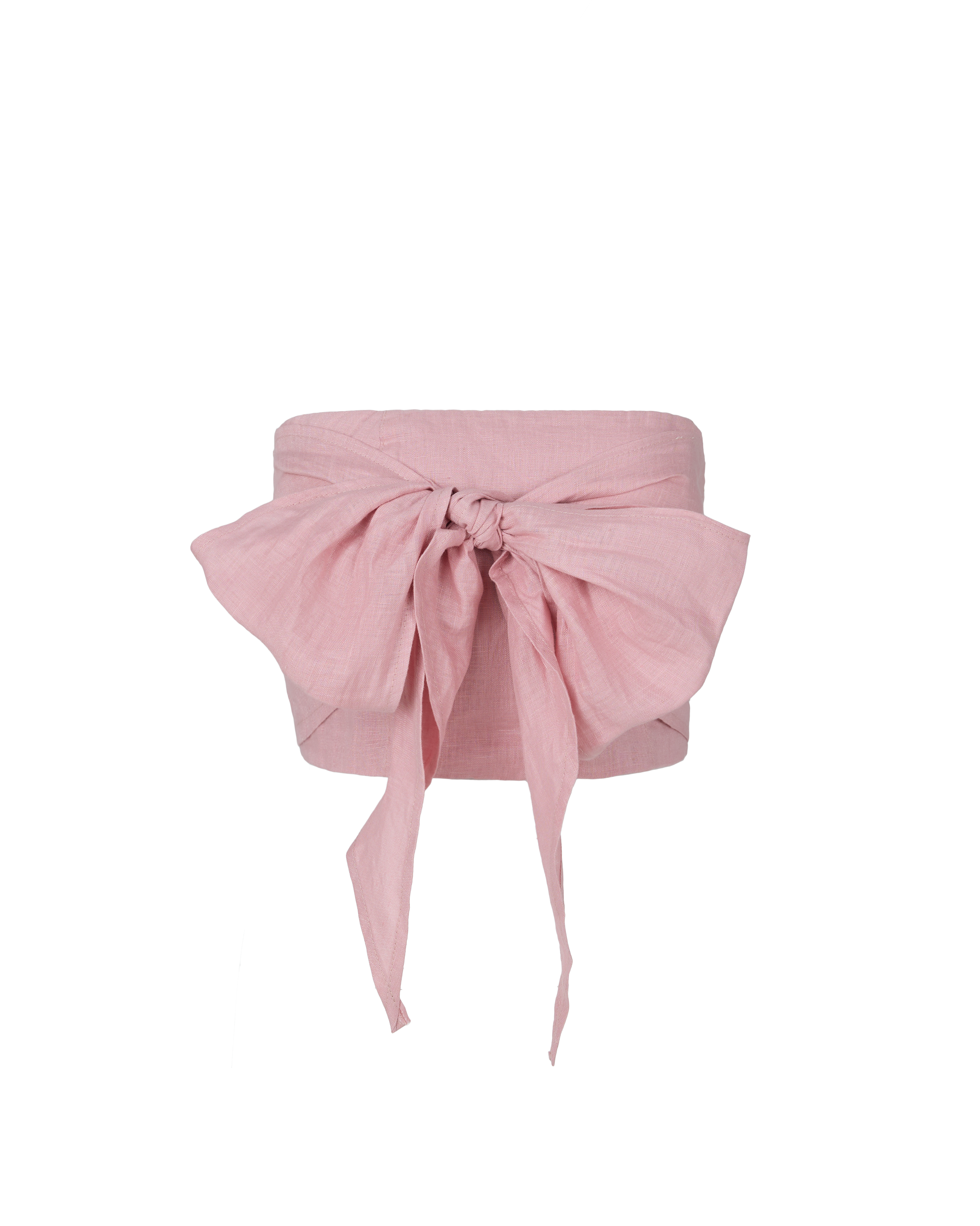 All Tied Up Multi-way Linen Smocked Top in Rose Pink