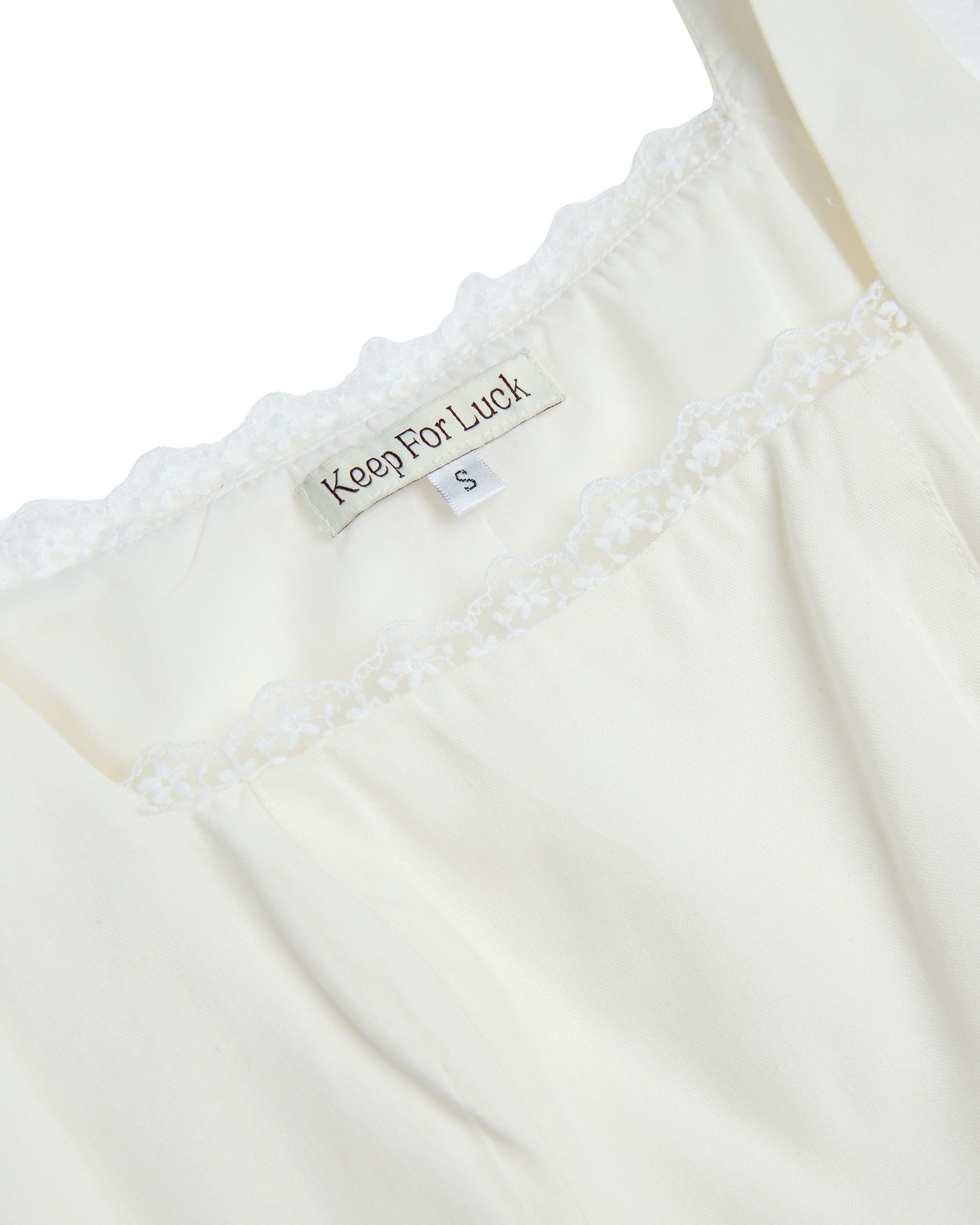 Daylight Plans Lace Trim Linen Square Neck Top in White