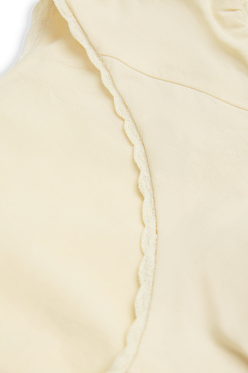 Honey Season Linen Cap Sleeve Top in Yellow Creme