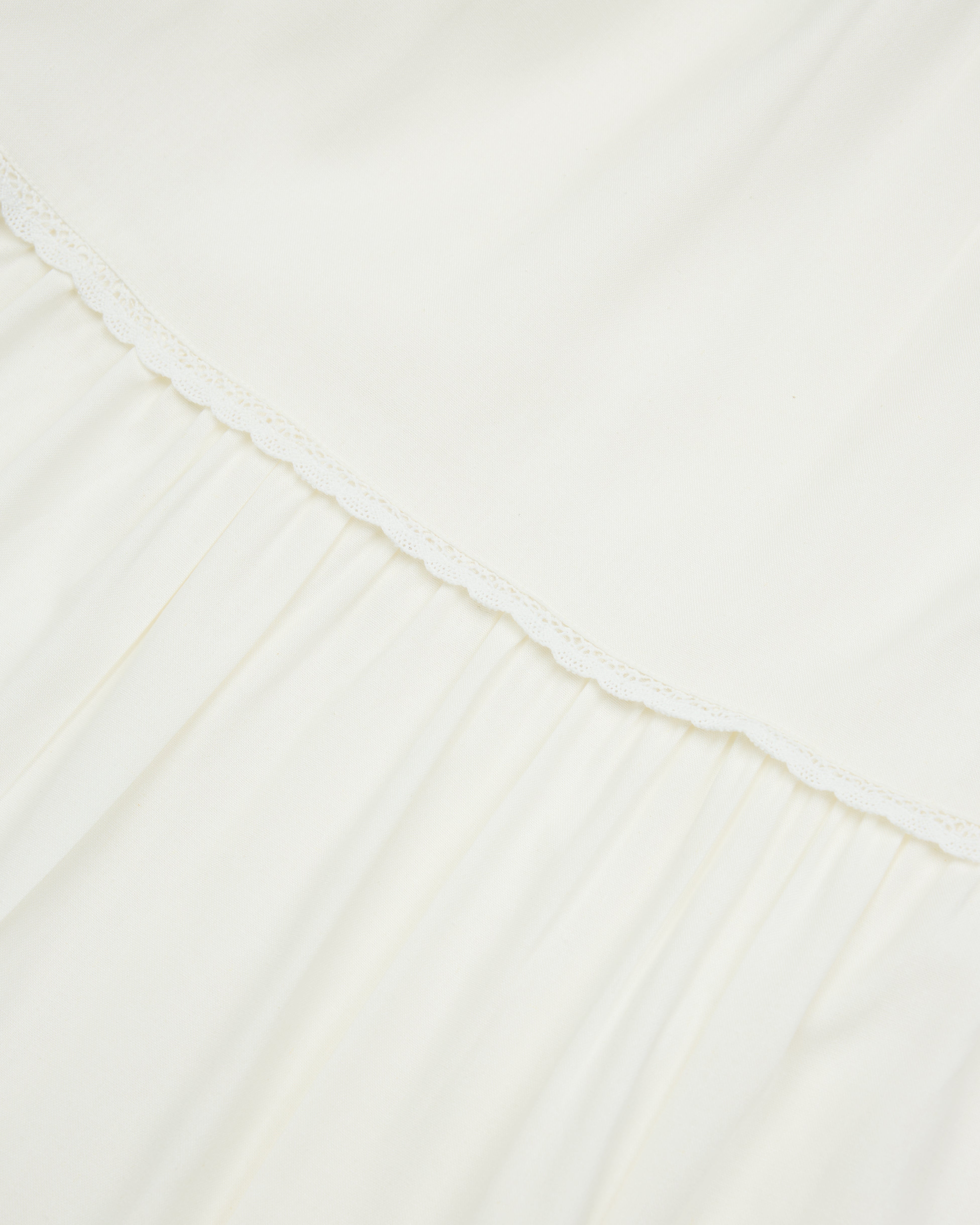 Summer House Lace Trim Tiered Linen Maxi Skirt in White