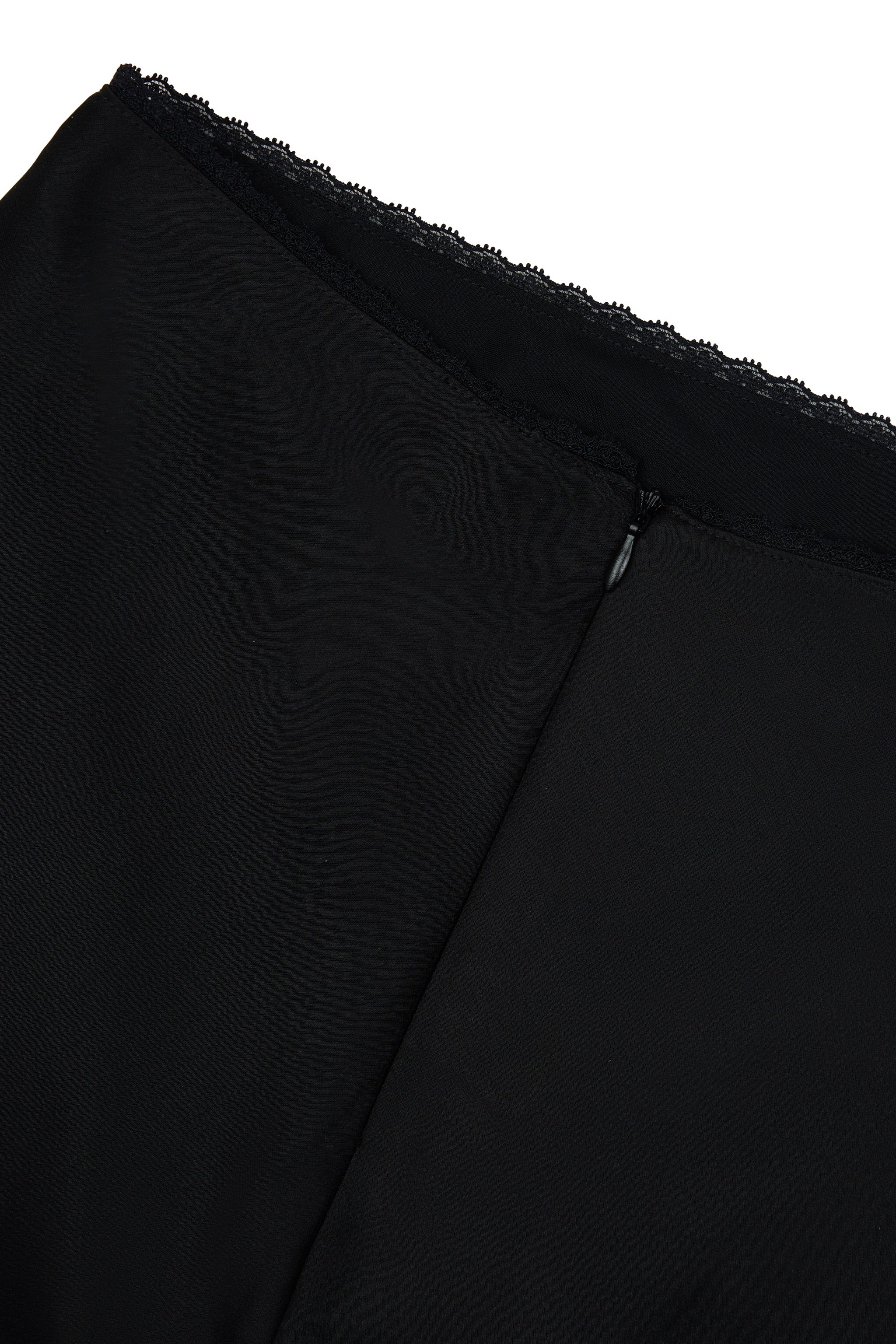 Allure Satin Maxi Flare Skirt in Black