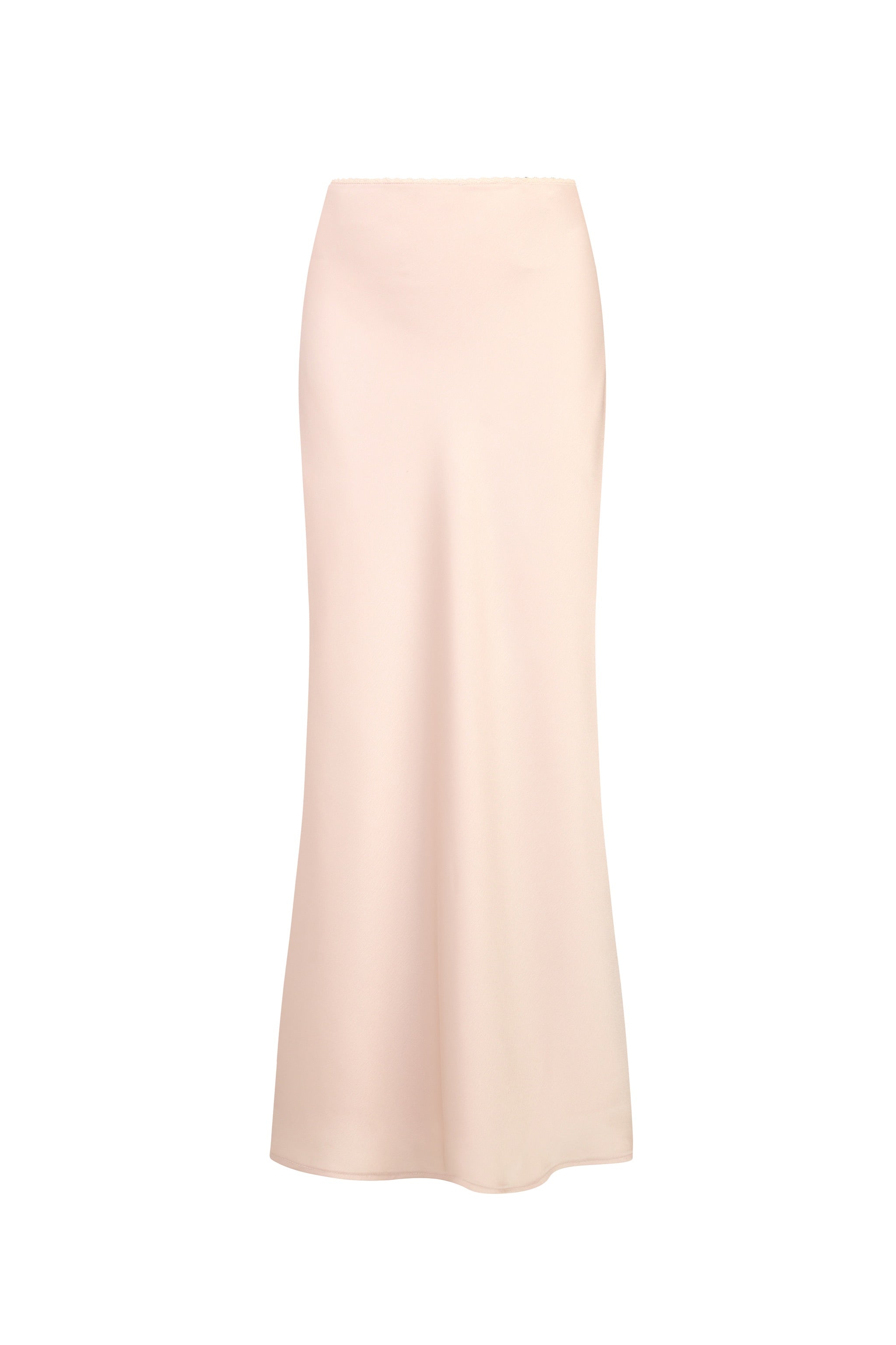 Allure Satin Maxi Flare Skirt in Ballet Pink