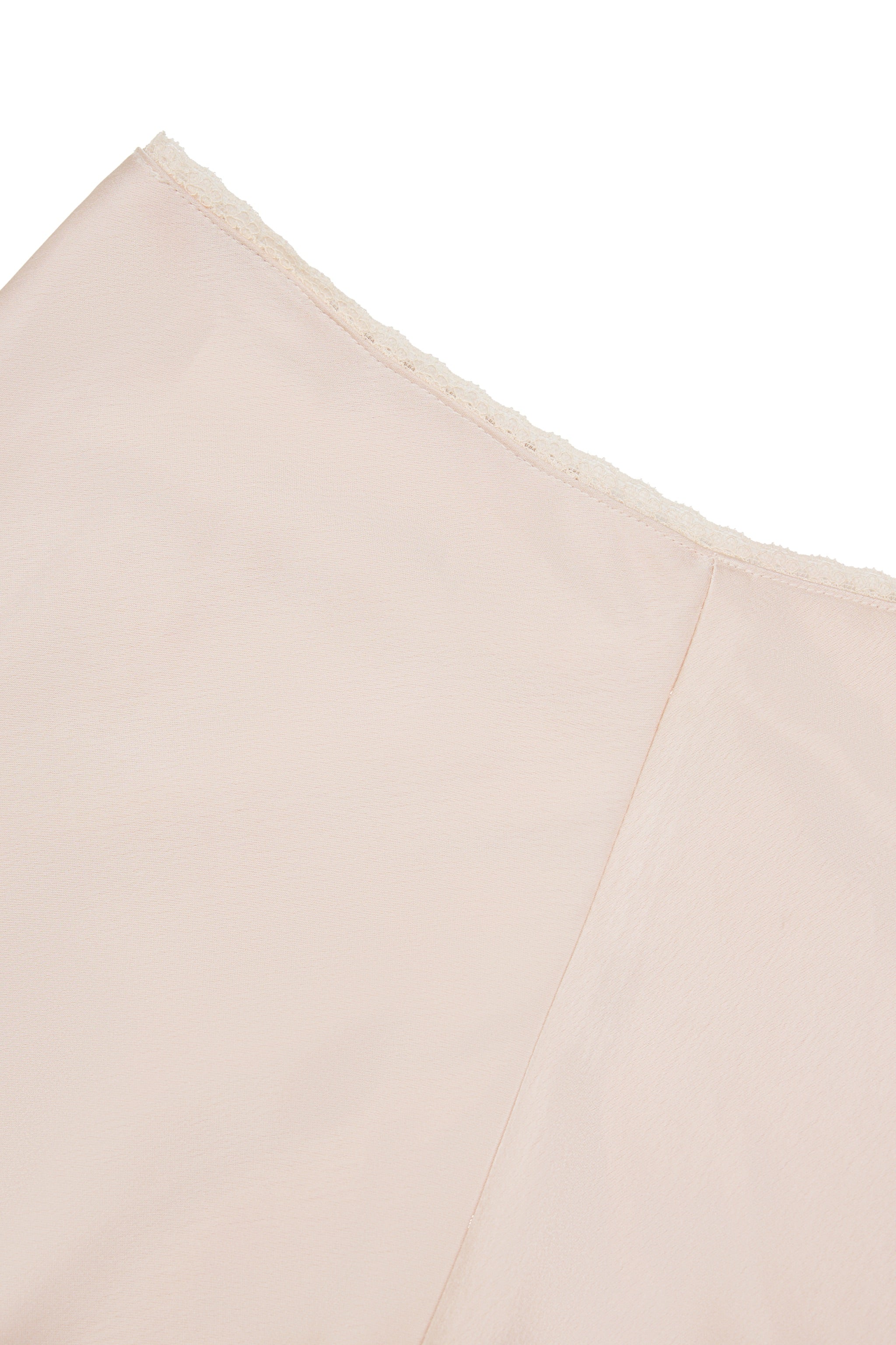 [BUNDLE SET] Favoured Lace Trim V-neck Padded Satin Top & Allure Satin Maxi Flare Skirt in Ballet Pink