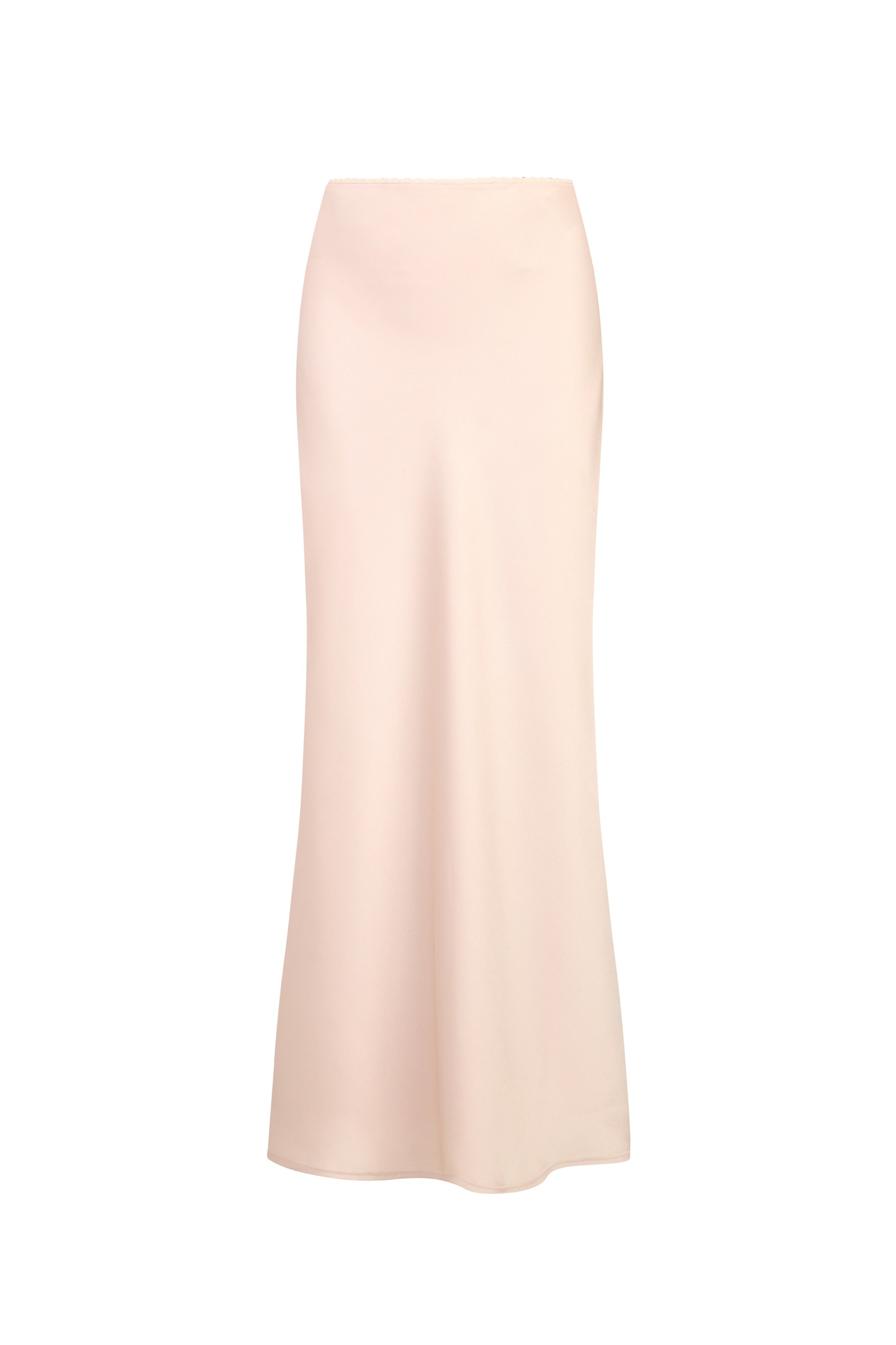 Allure Satin Maxi Flare Skirt in Ballet Pink