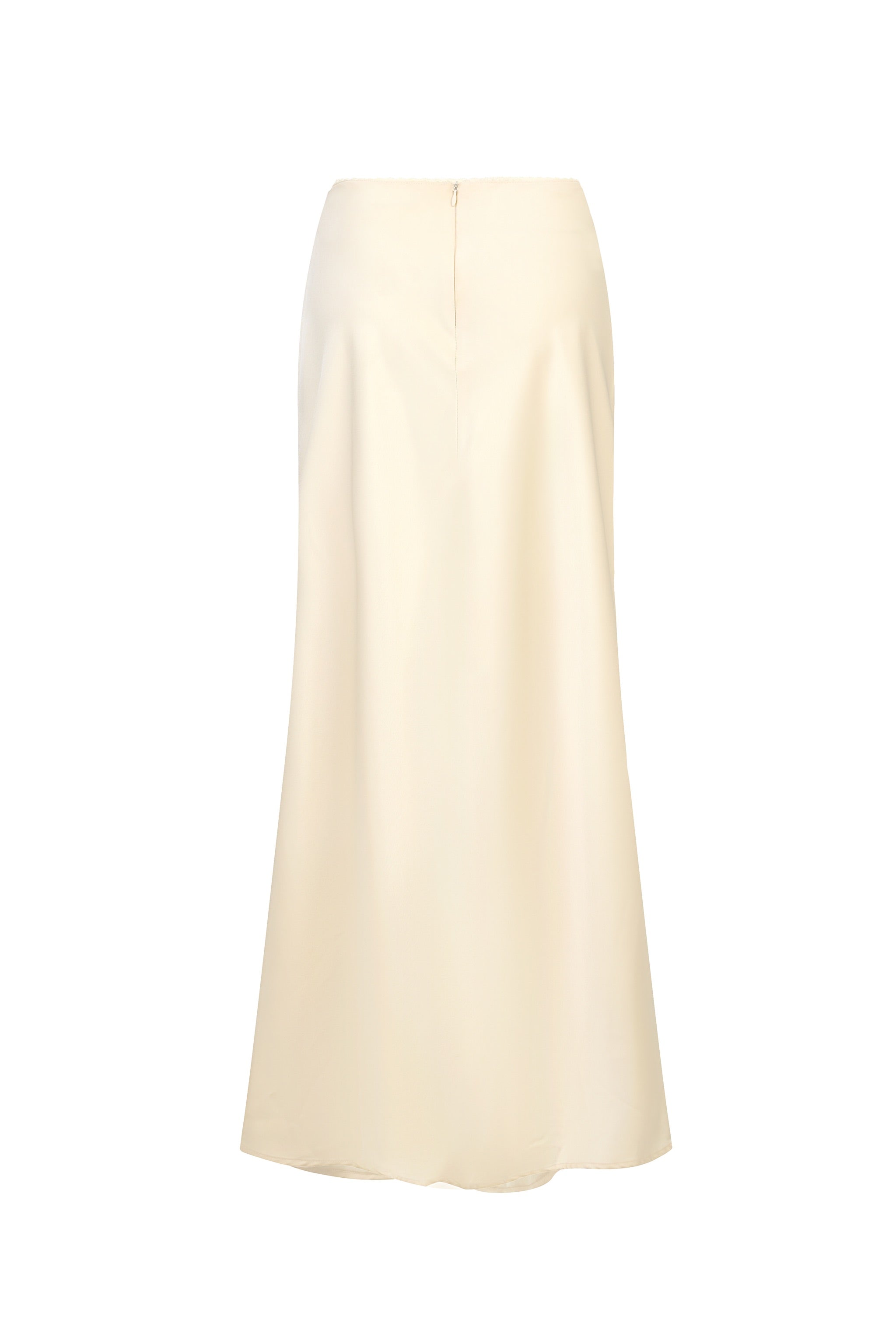 Allure Satin Maxi Flare Skirt in Champagne