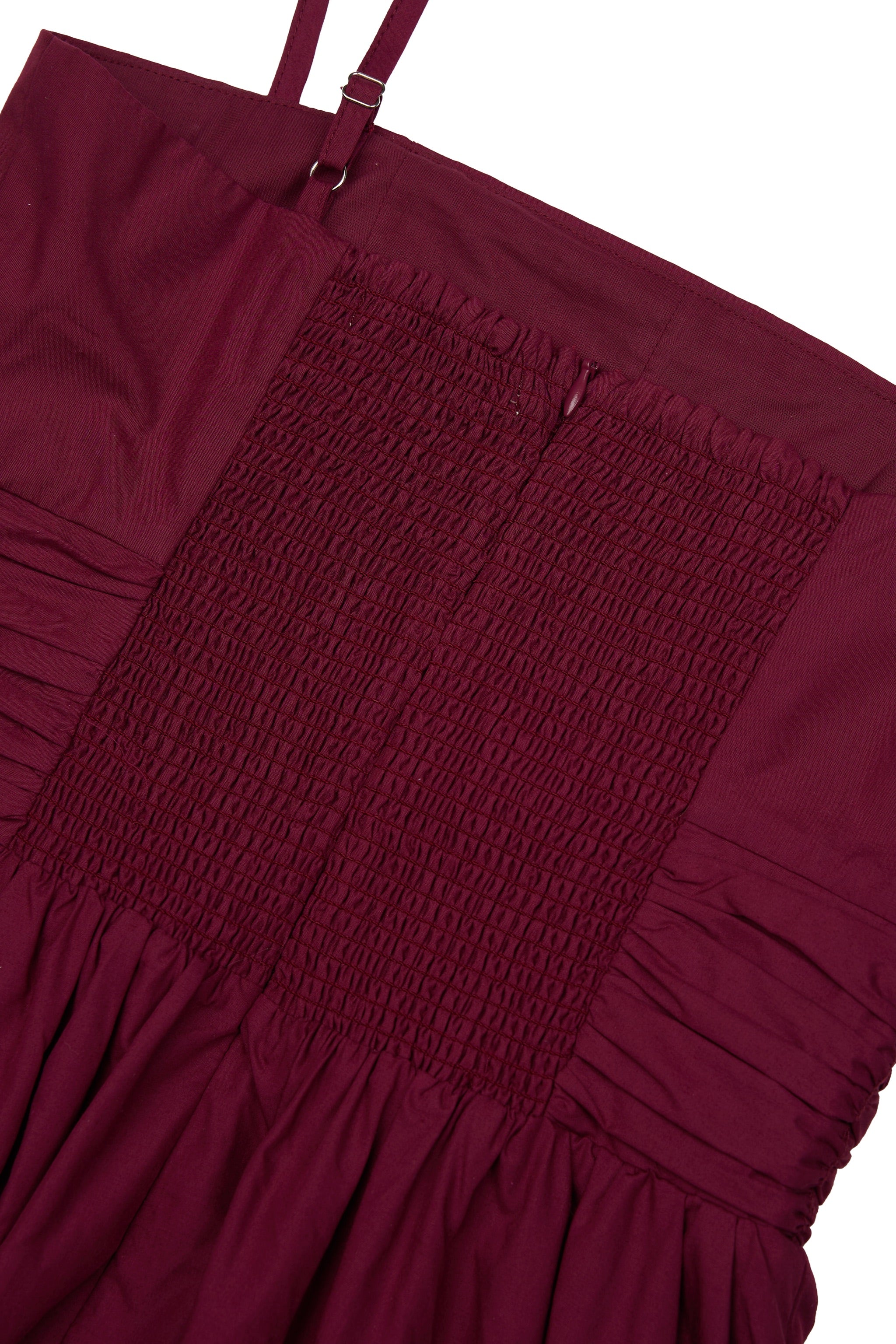 Long Live Fit-and-flare Padded Midi Dress in Burgundy