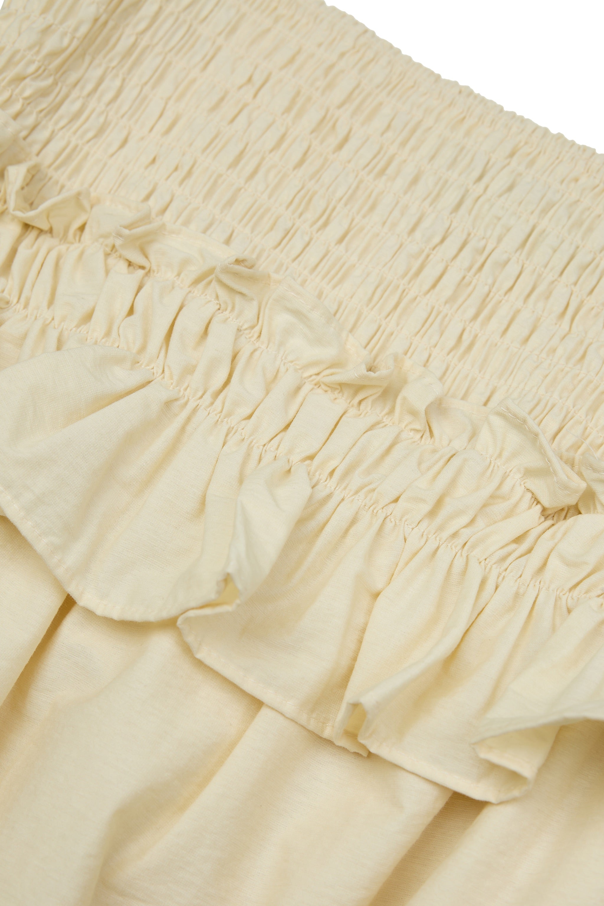 Buttercup Smocked Ruffle Babydoll Dress in Yellow Creme