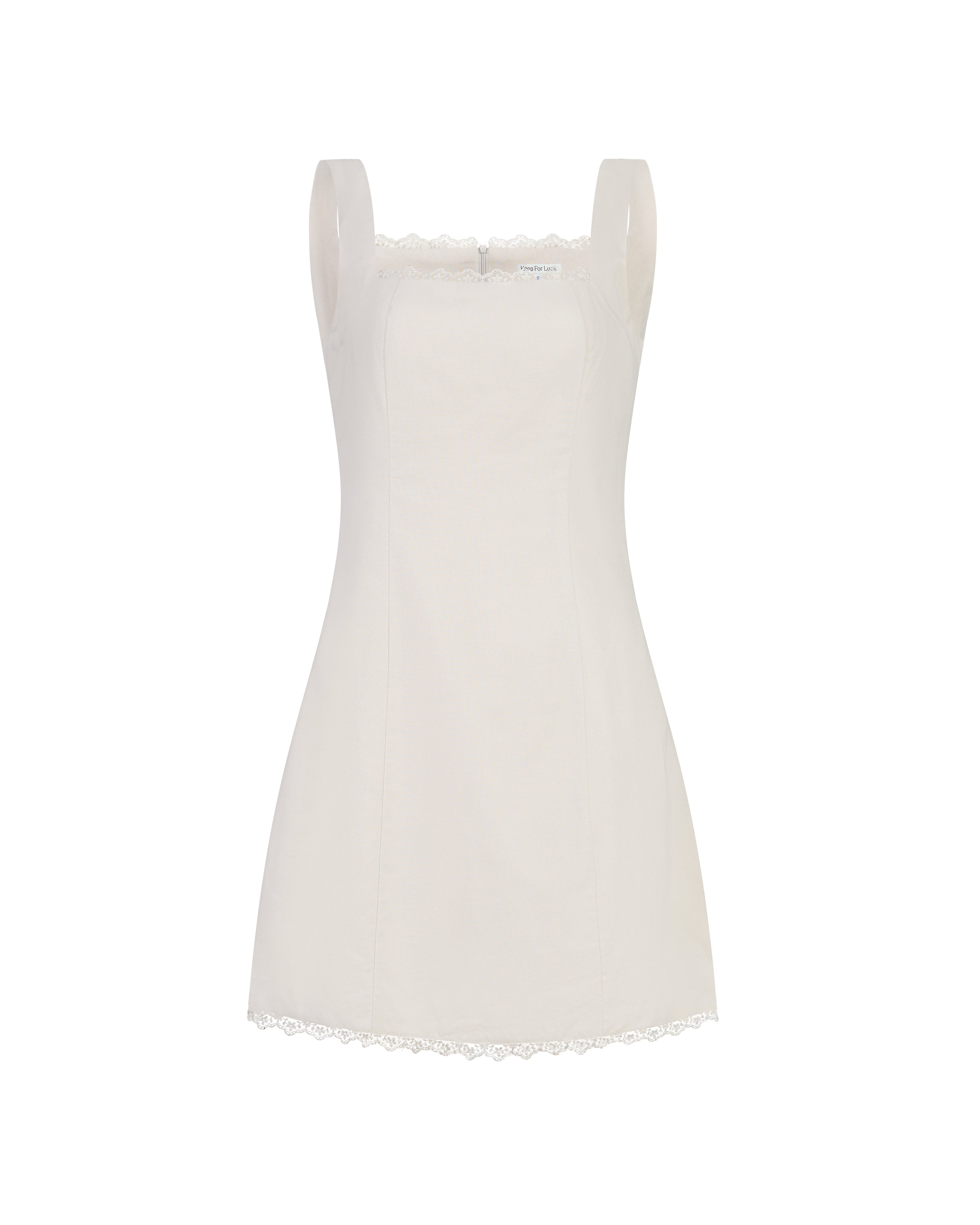 On A Whim Linen A-Line Mini Dress in Cream