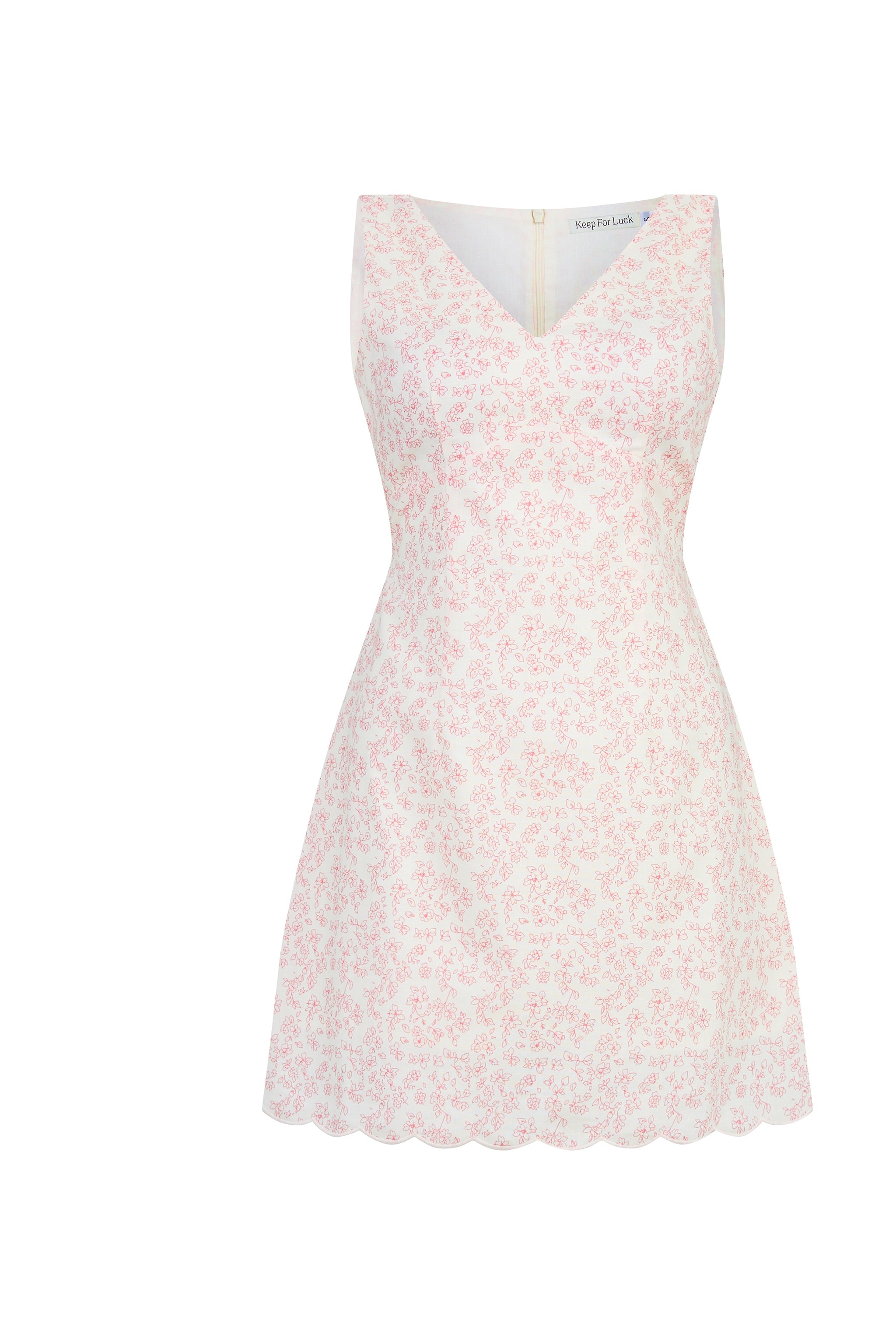 Blossom V-neck Floral Padded Mini Dress in Petals At Ease (Red)