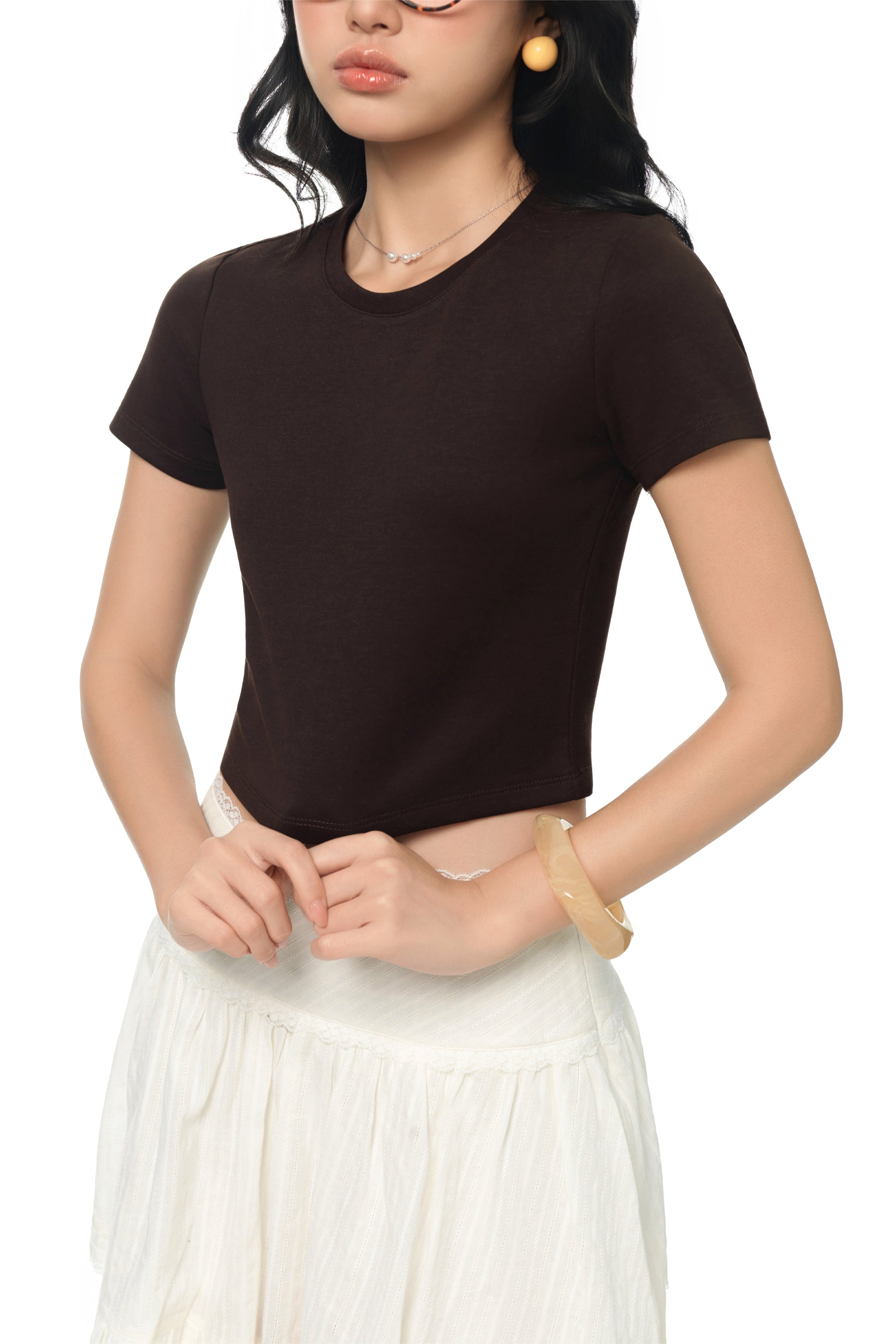 [BUNDLE SET] Lucky Streak Everyday Baby Tee in Almond & Mocha