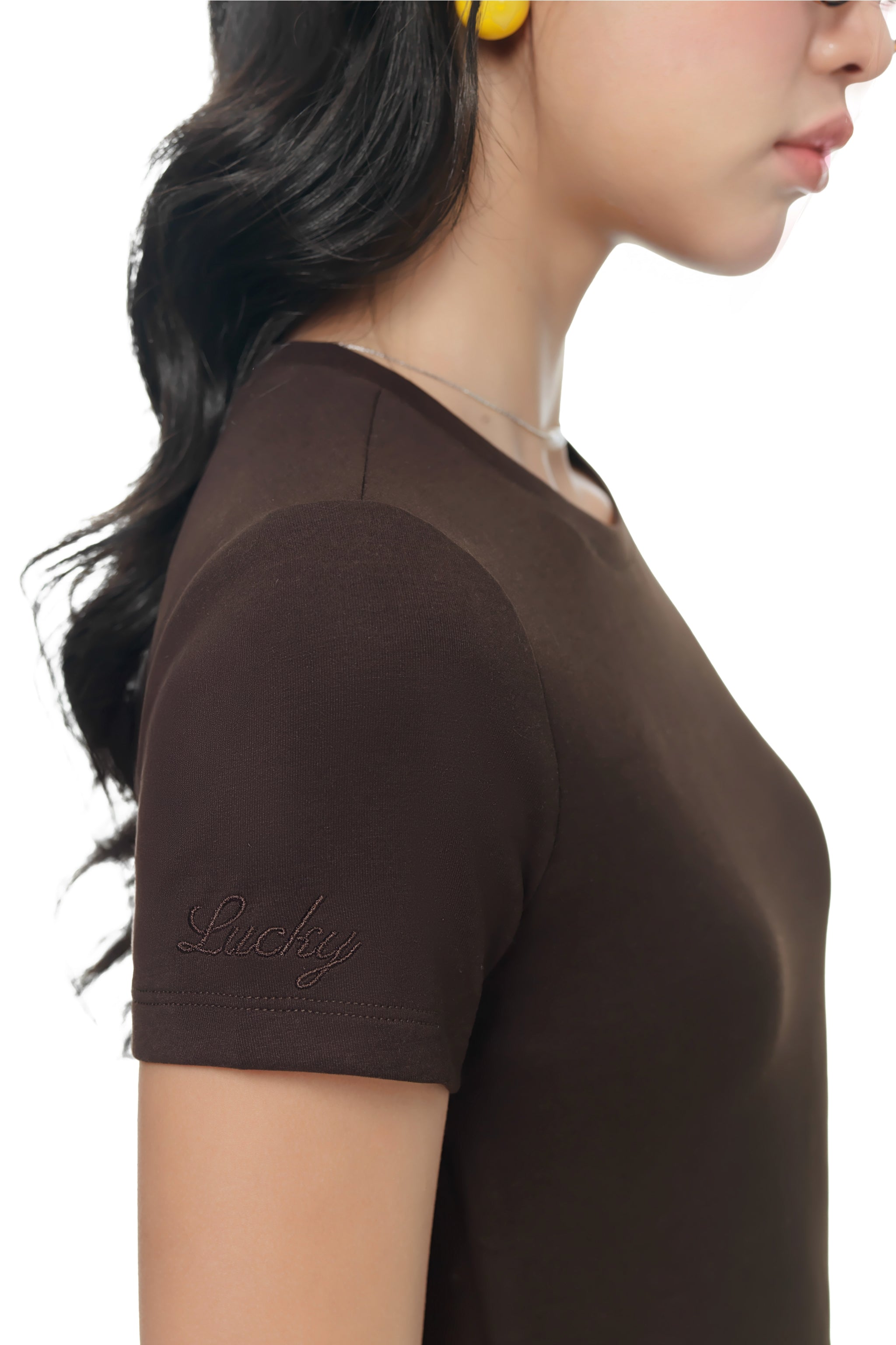 Lucky Streak Everyday Baby Tee in Mocha