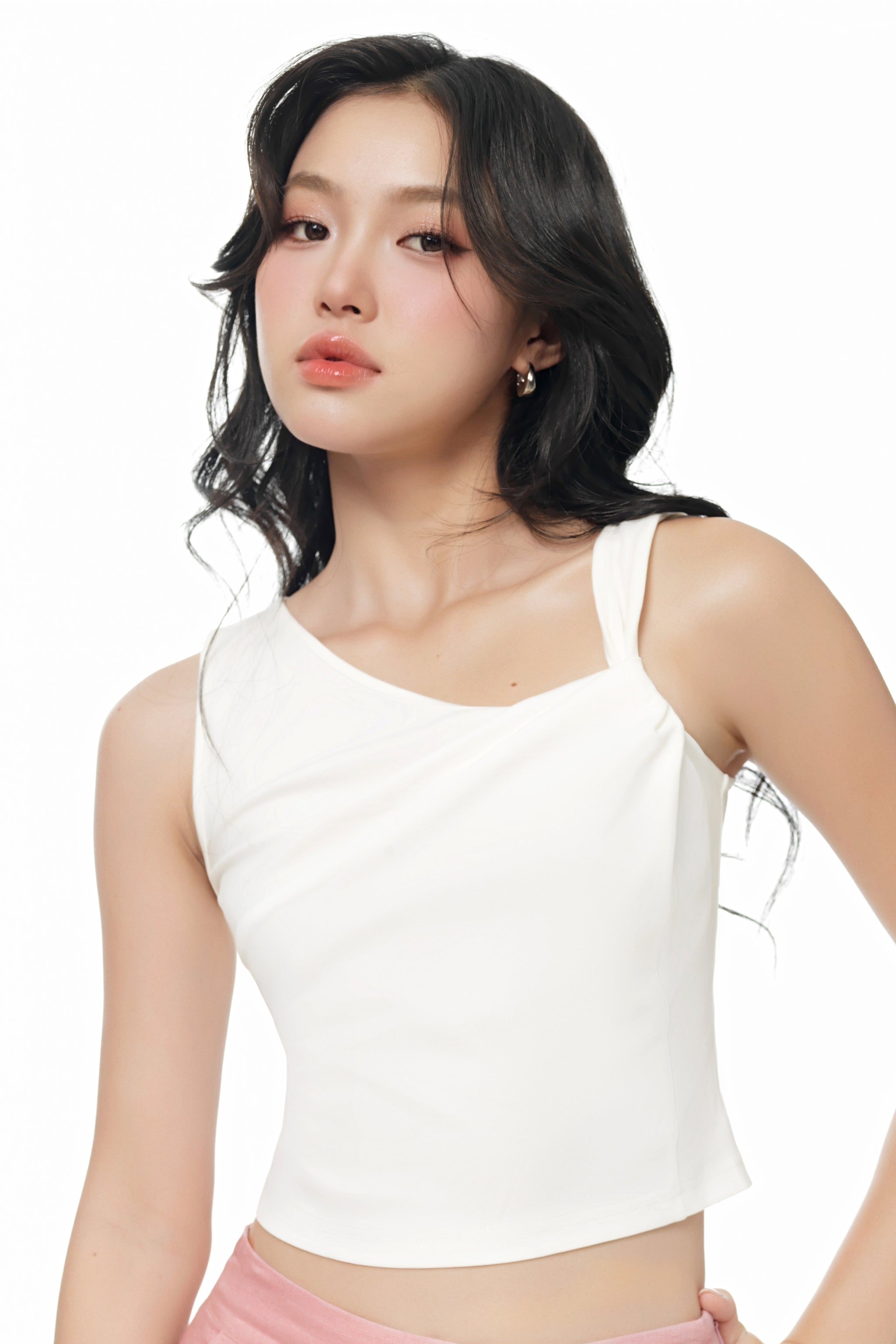 Knot So Simple Asymmetrical Crop Top in White