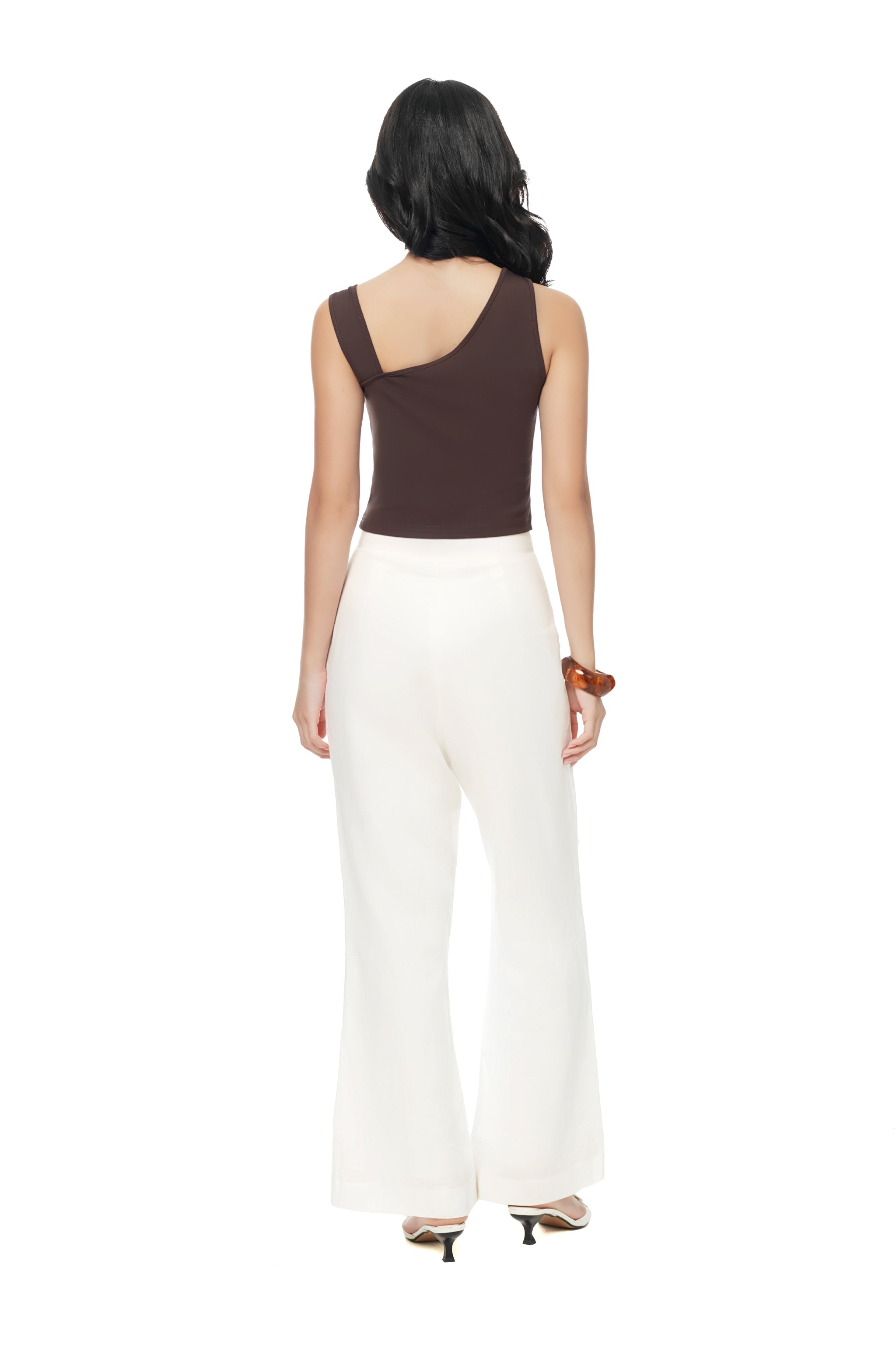 Knot So Simple Asymmetrical Crop Top in Espresso