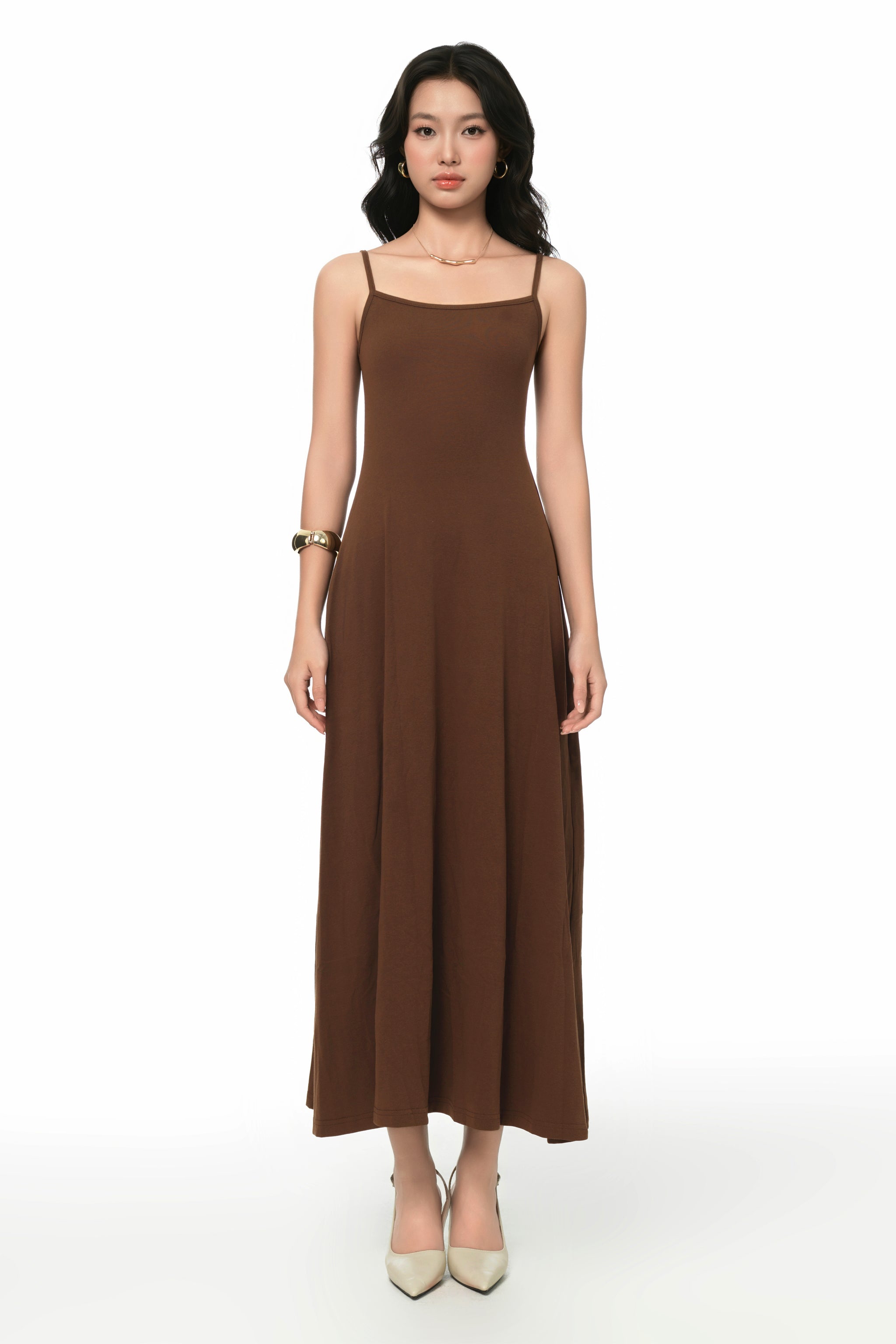 Residential Slip-on Maxi Dress in Mocha
