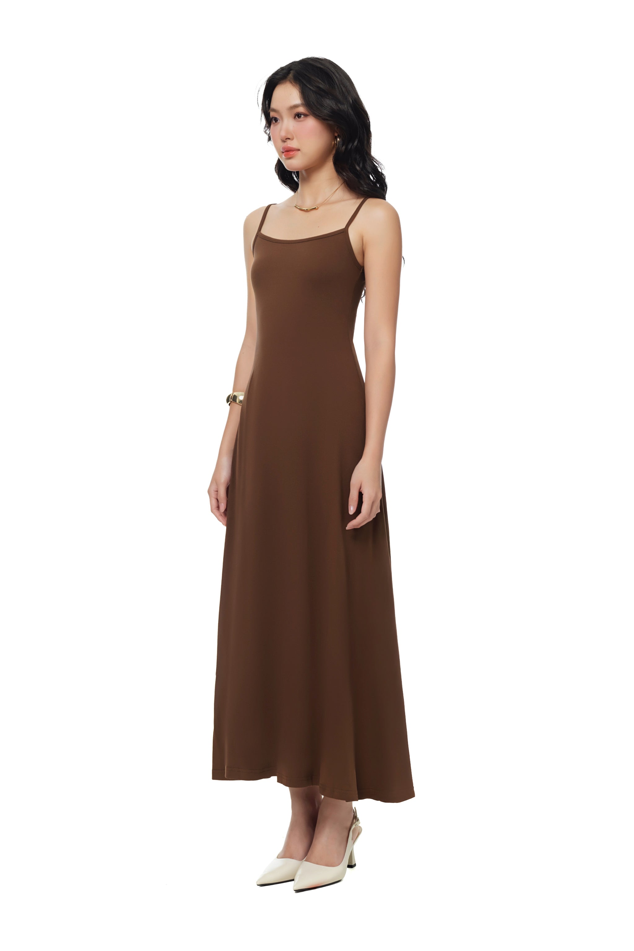 Residential Slip-on Maxi Dress in Mocha