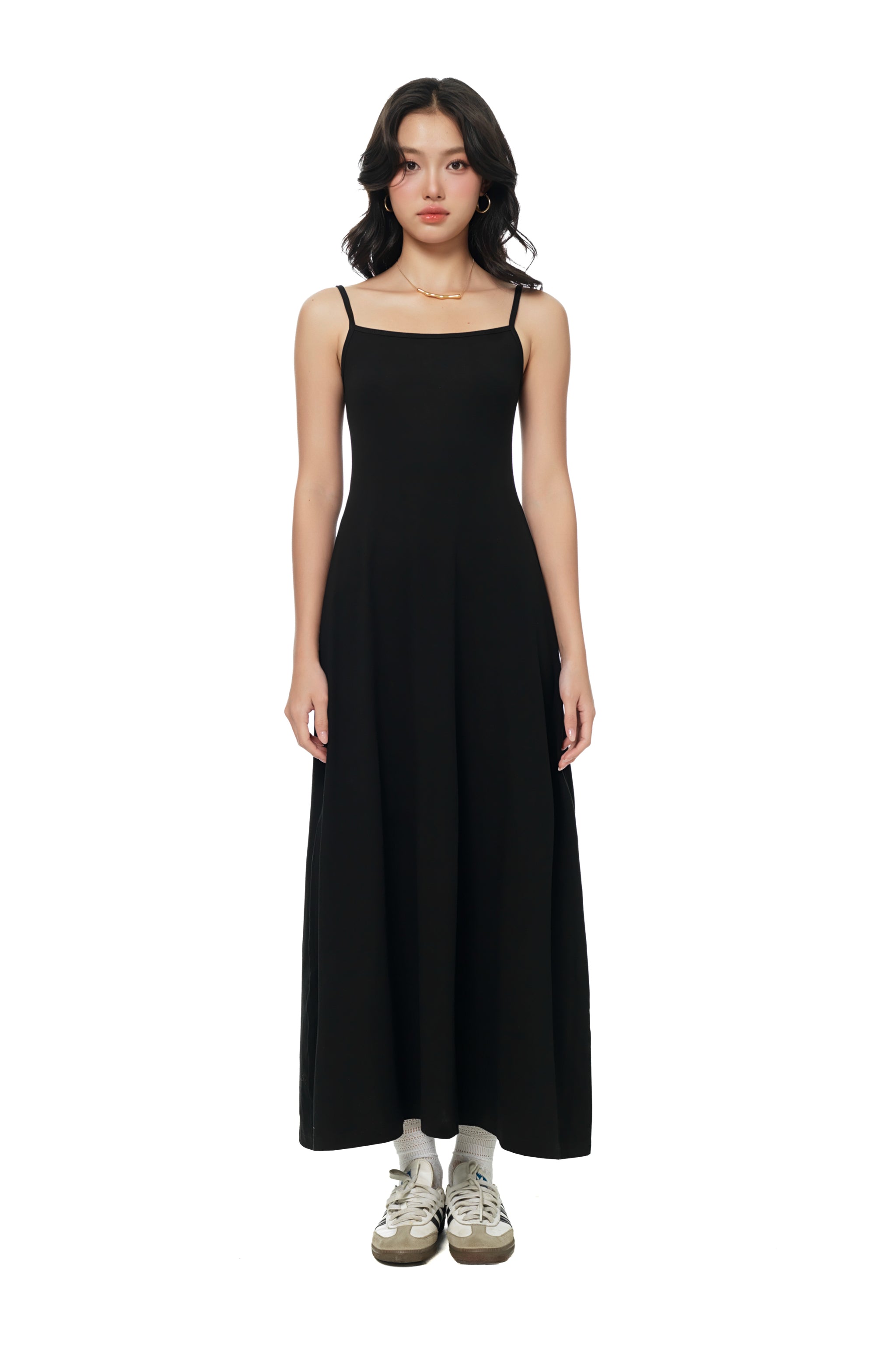 Residential Slip-on Maxi Dress in Black