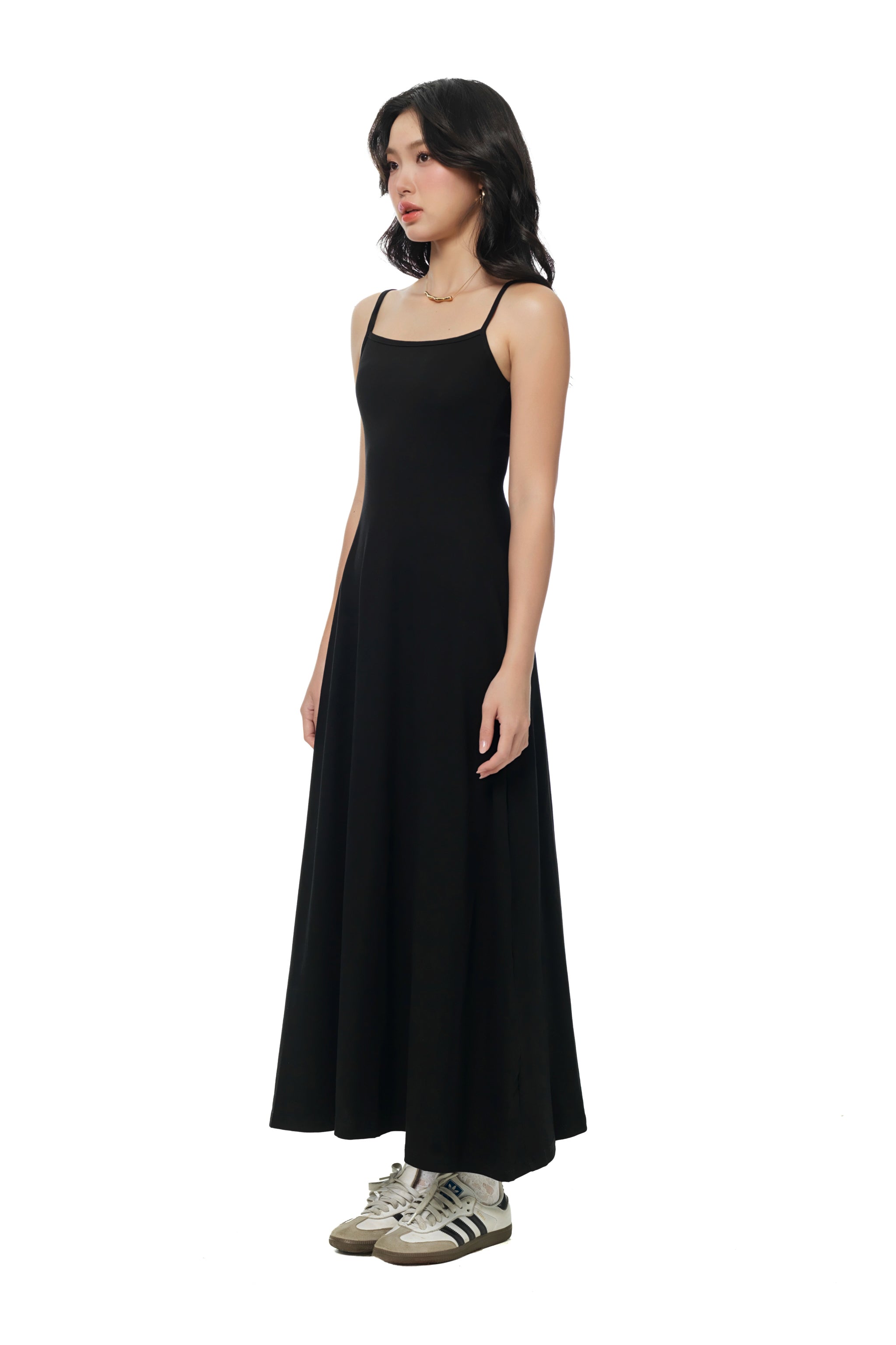 Residential Slip-on Maxi Dress in Black