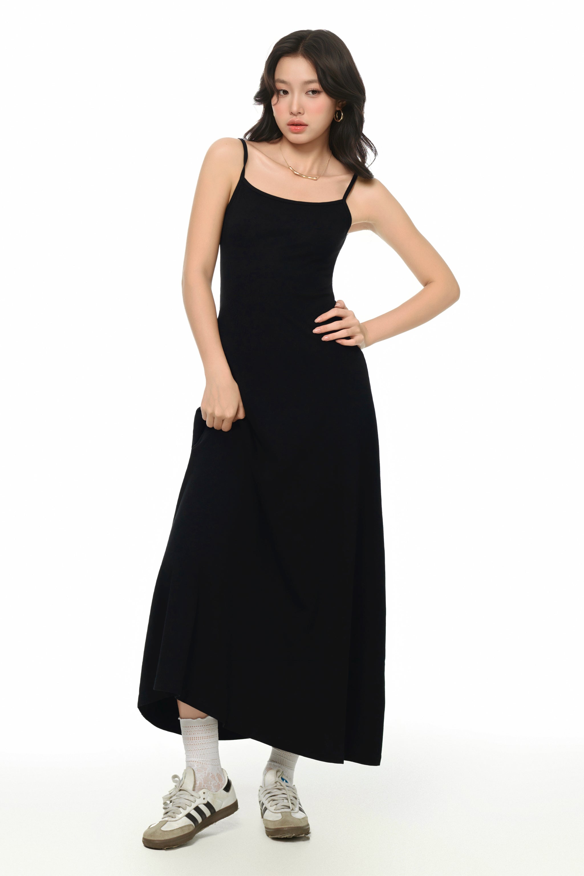 Residential Slip-on Maxi Dress in Black
