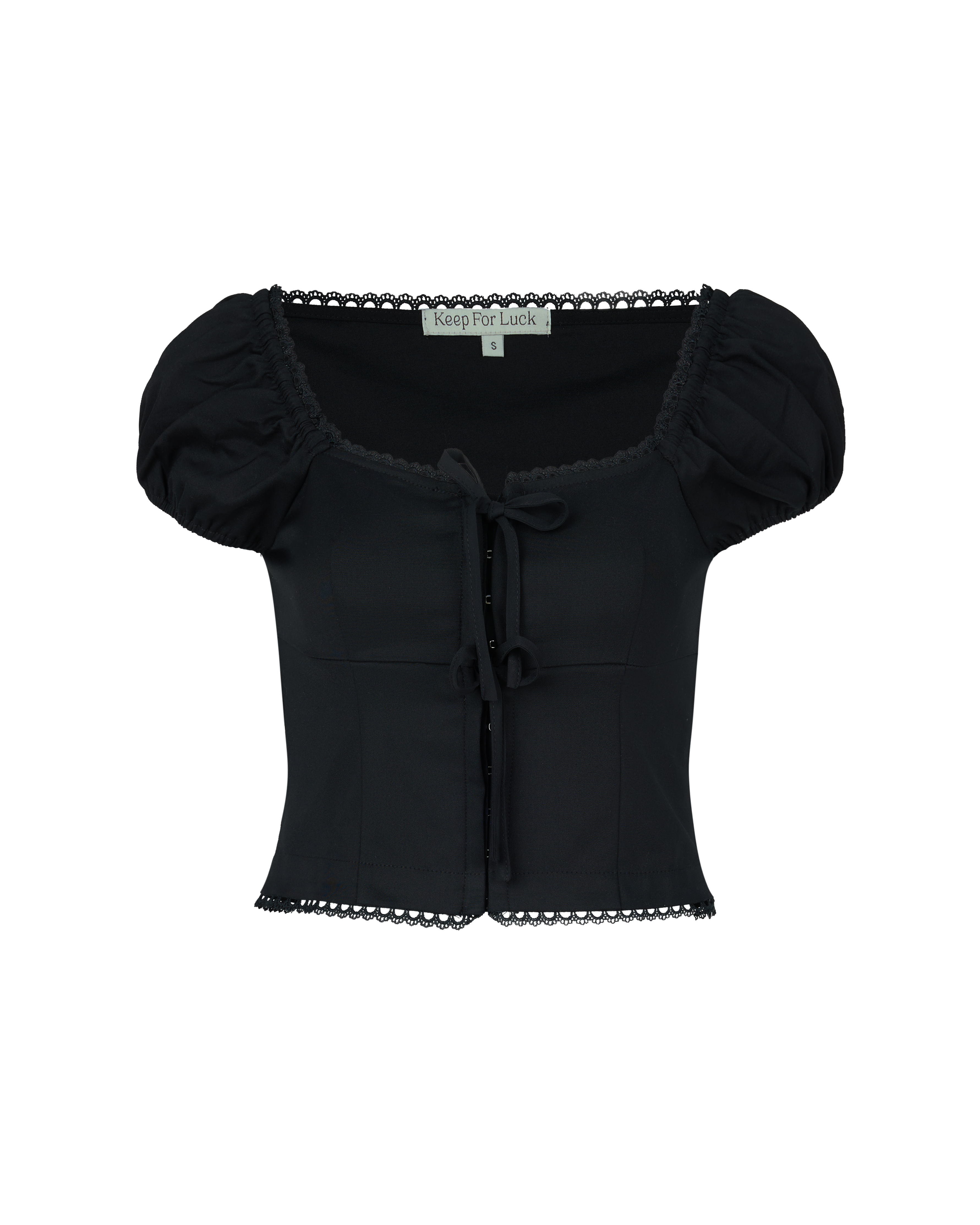 Farmer’s Market Ribbon Corset Top in Black