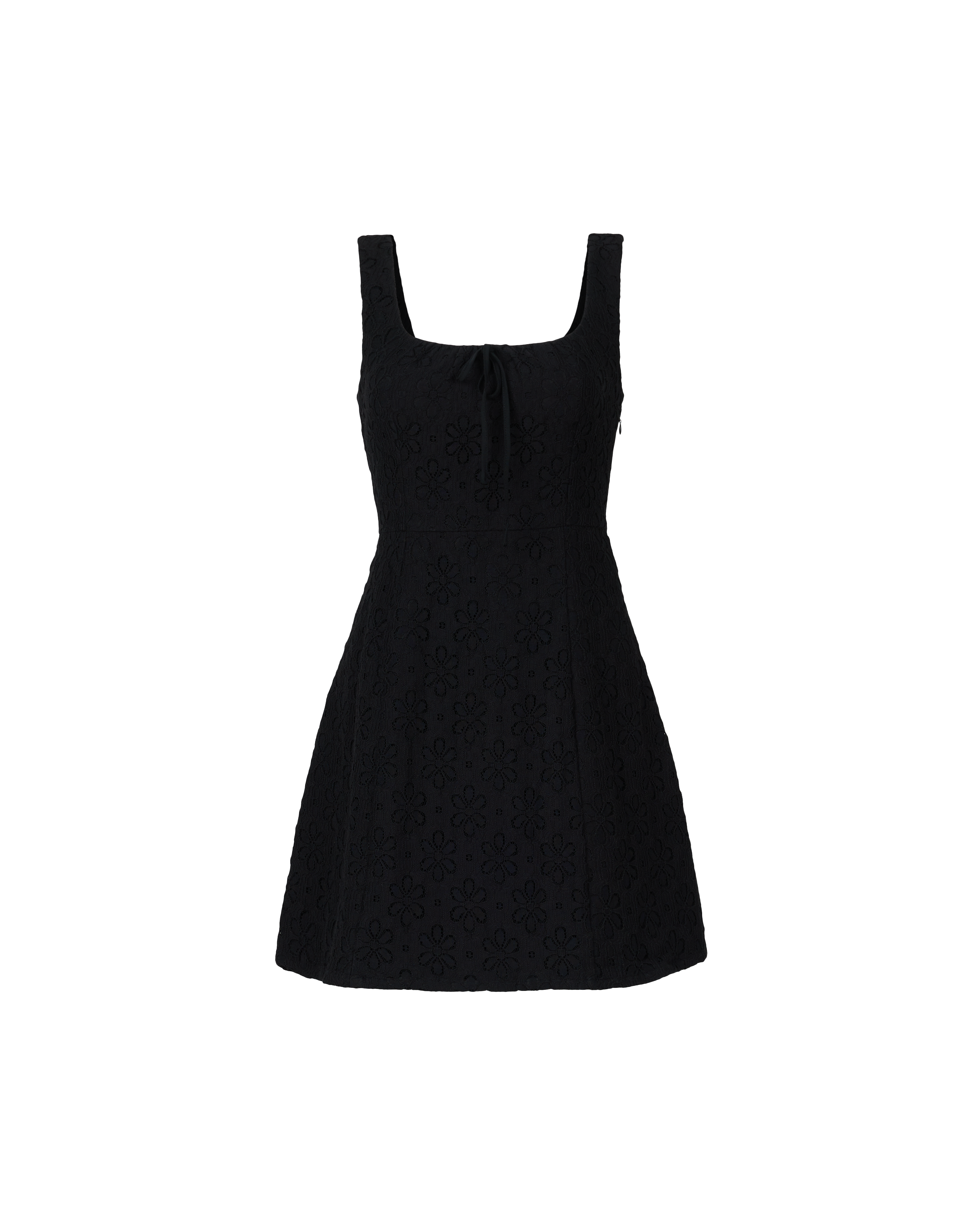 Dote On Me Lace Up Mini Dress in Black