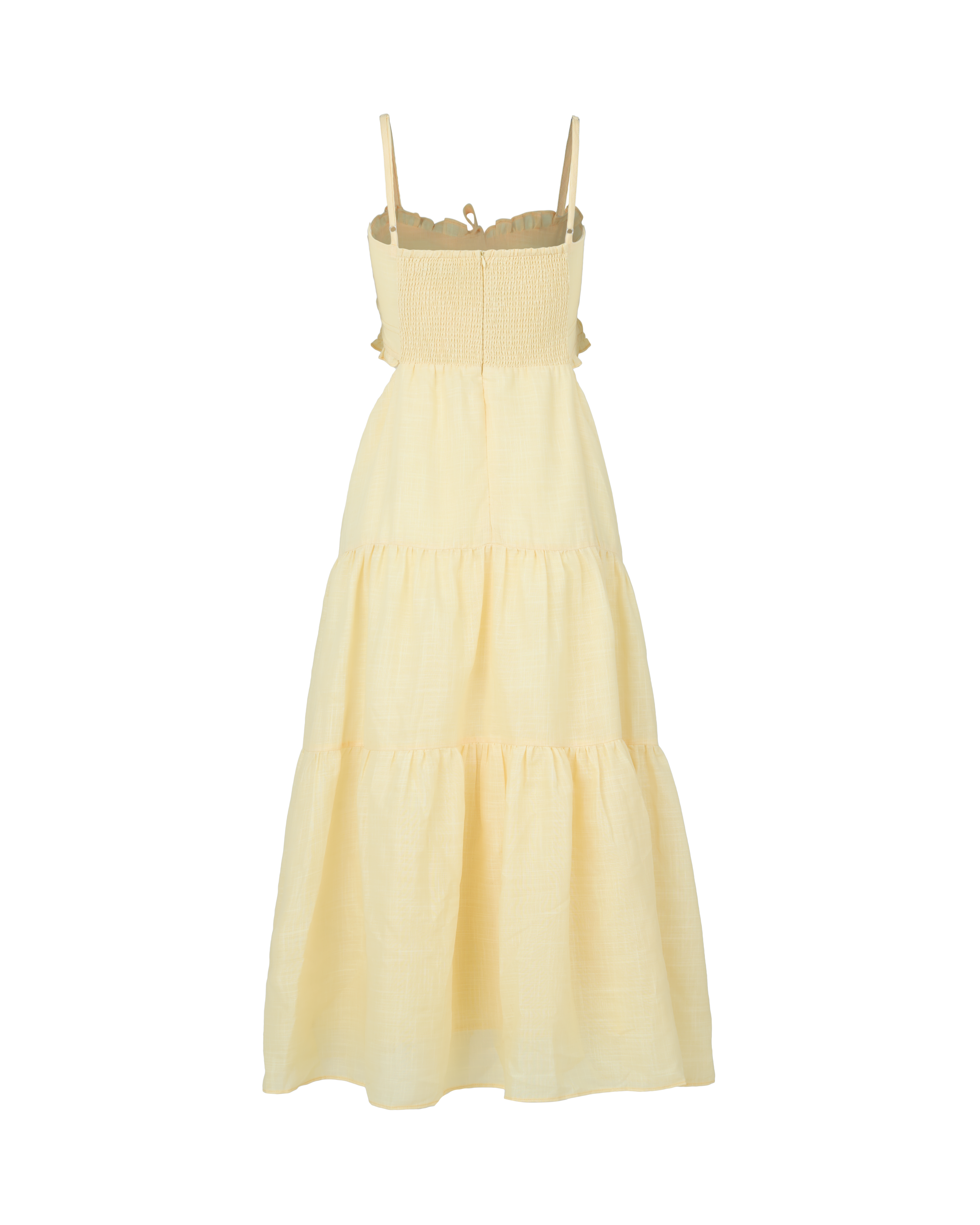 Quiet Chatter Maxi Cut-out Dress in Butter