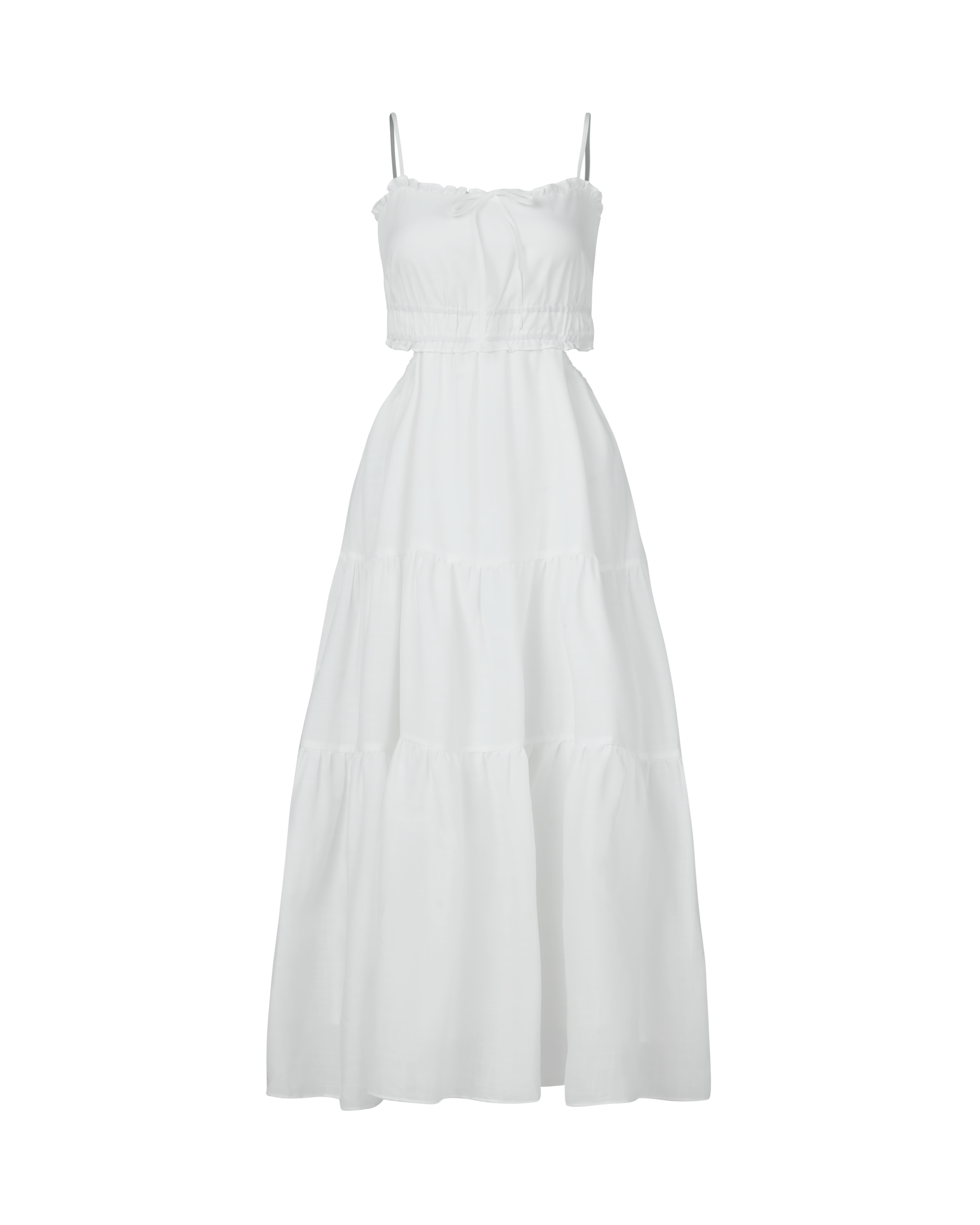 Quiet Chatter Maxi Cut-out Dress in White