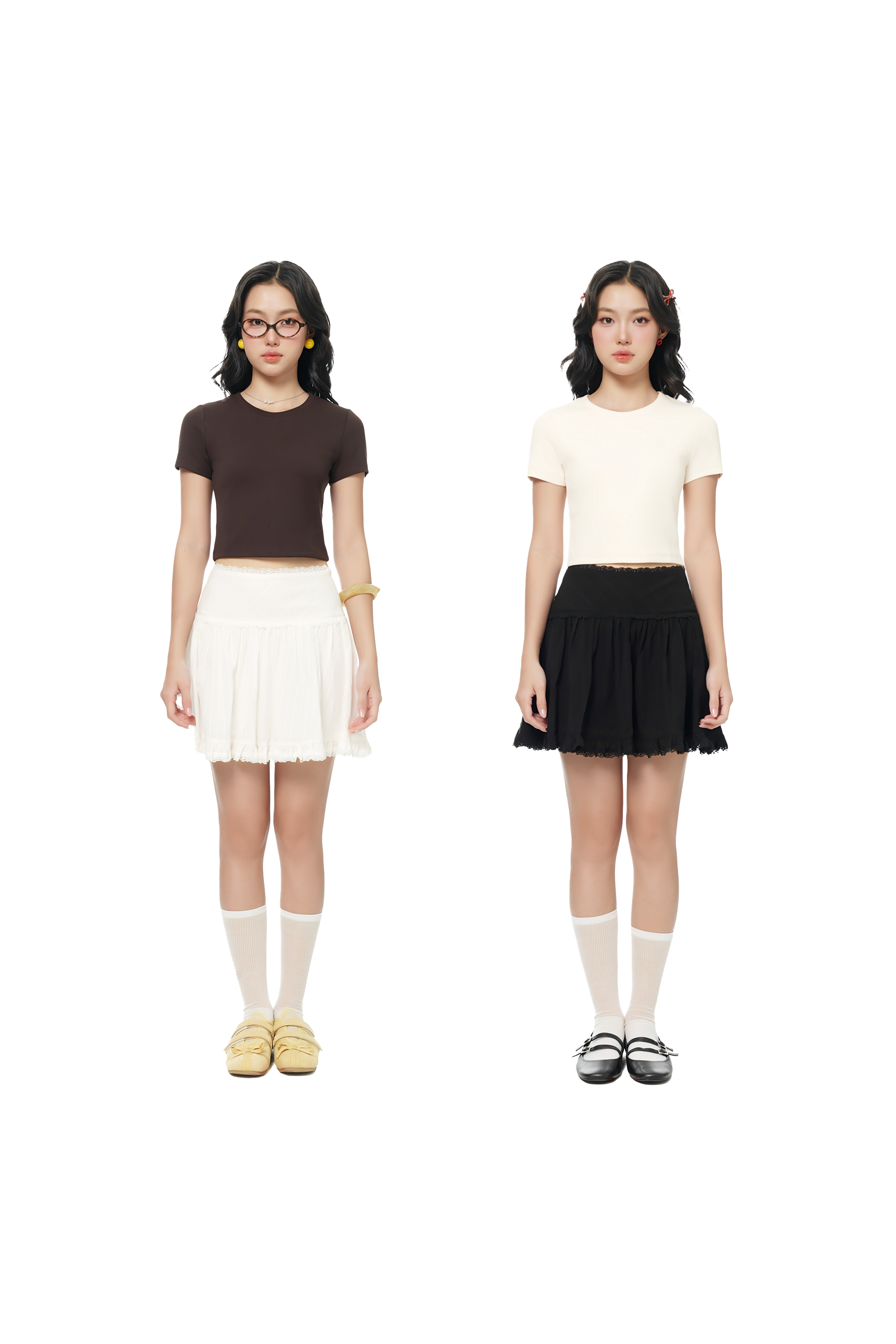 [BUNDLE SET] Lucky Streak Everyday Baby Tee in Almond & Mocha